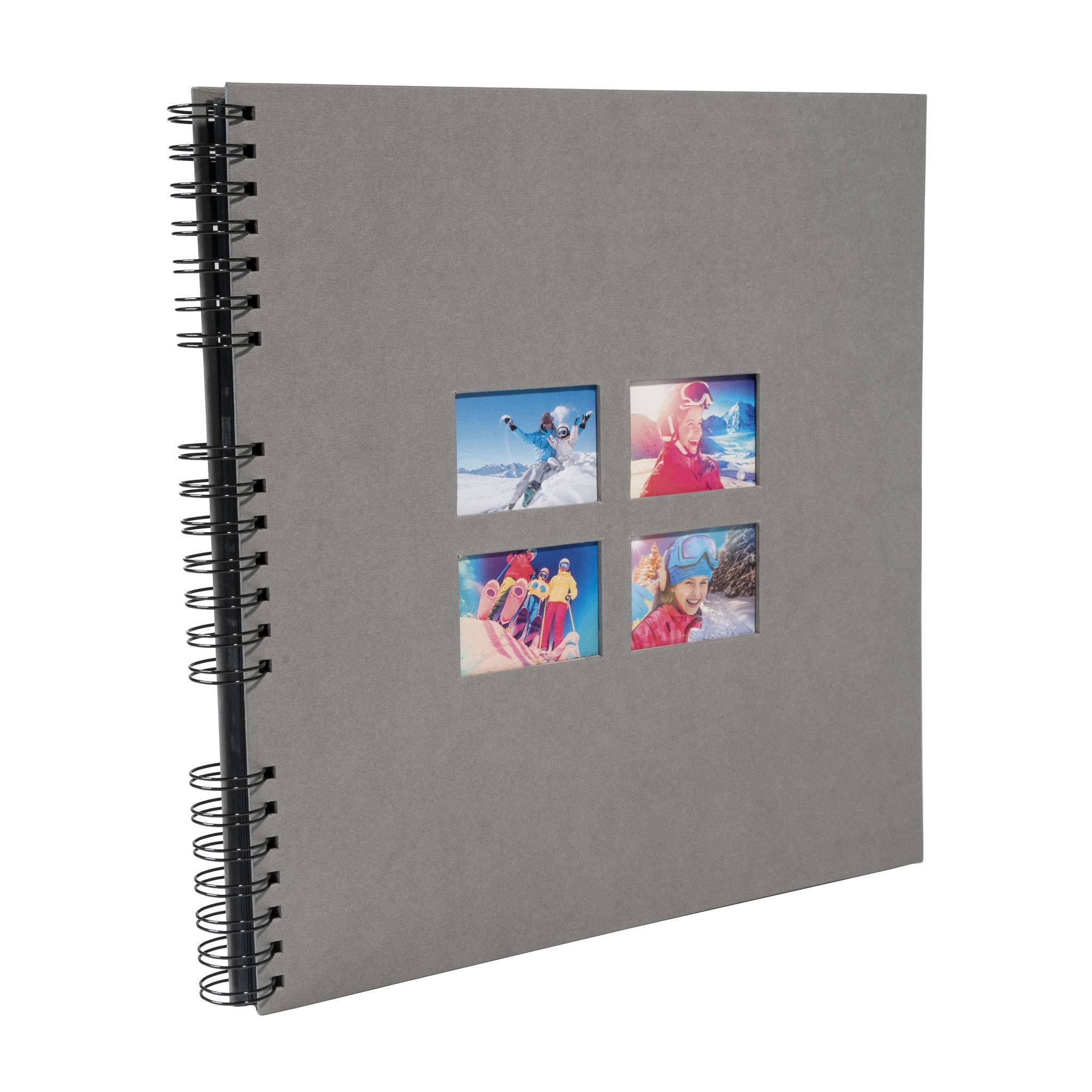 Exacompta Spiralfotoalbum MILANO 32x32 cm, 60 schwarze Seiten - Grau - 15116E