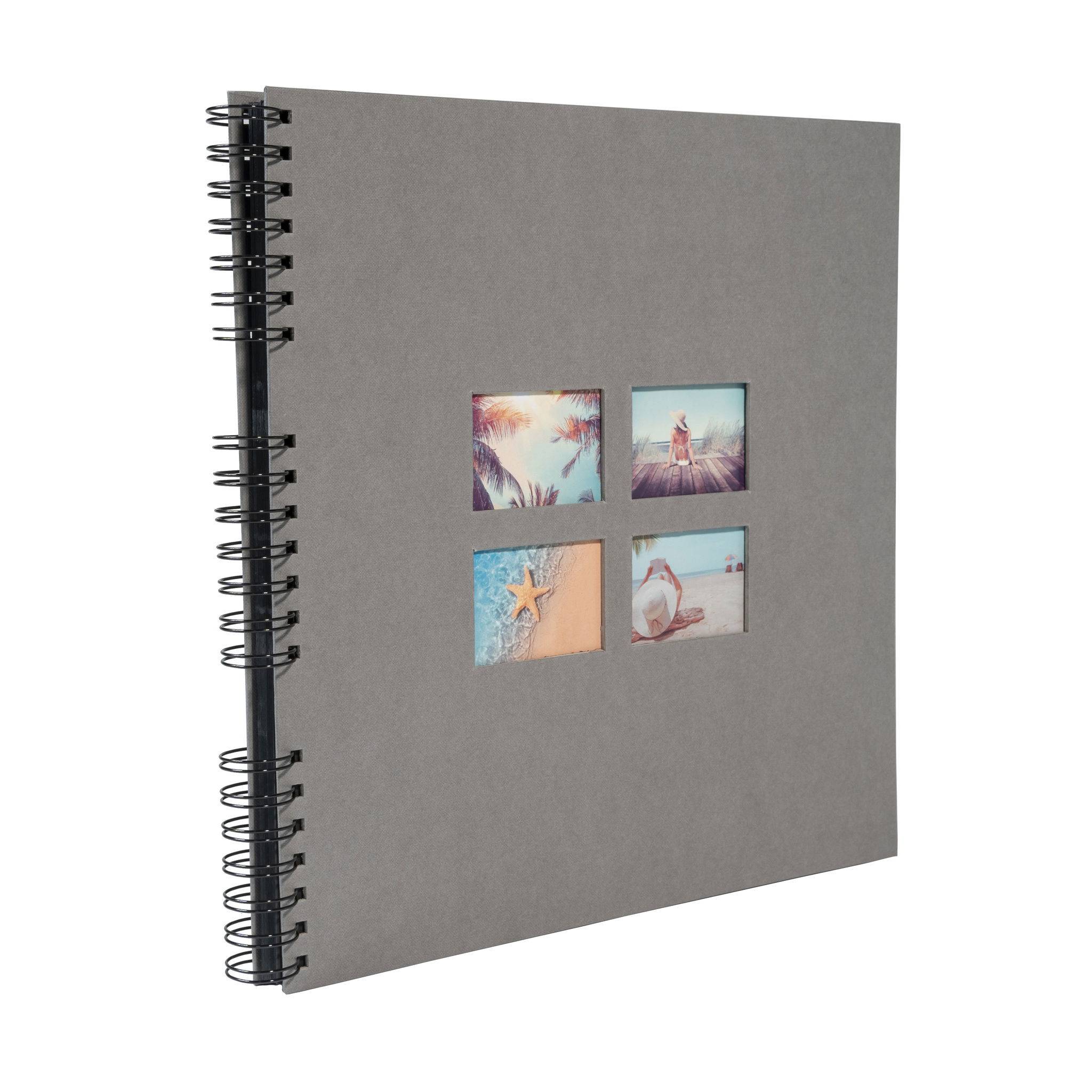 Exacompta Spiralfotoalbum MILANO 32x32 cm, 60 schwarze Seiten - Grau - 15116E