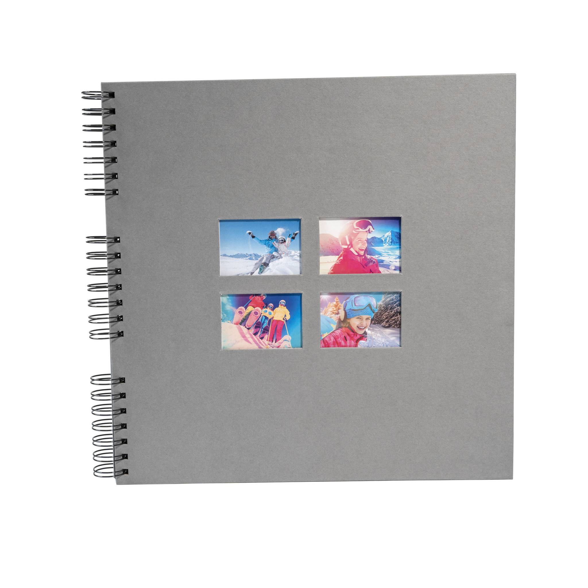 Exacompta Spiralfotoalbum MILANO 32x32 cm, 60 schwarze Seiten - Grau - 15116E