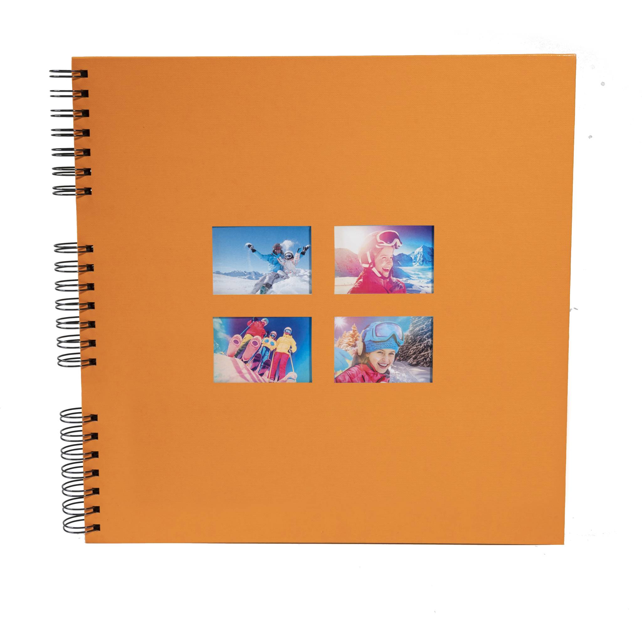 Exacompta 15117E Spiralfotoalbum MILANO 32x32 cm, 60 schwarze Seiten - Orange