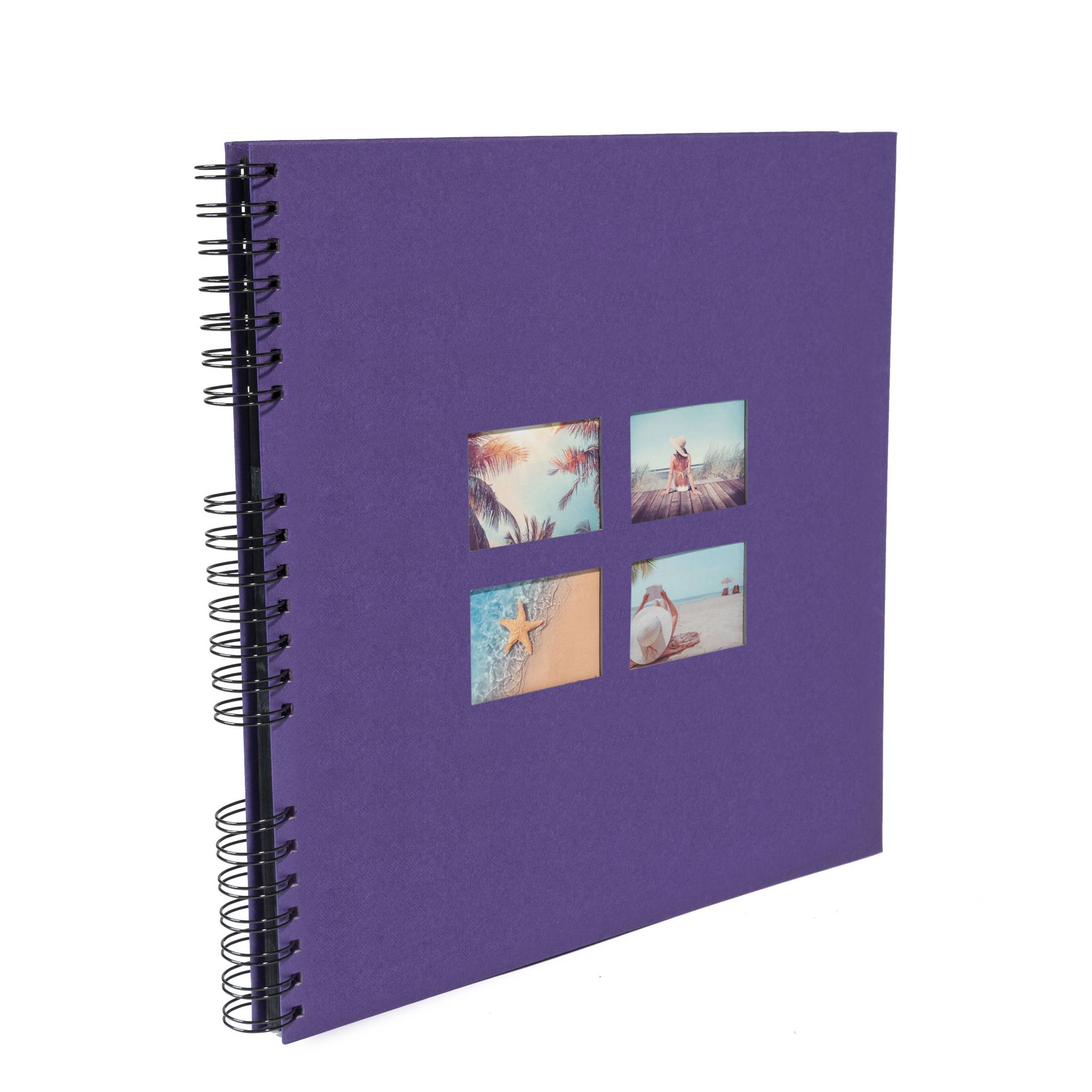 Exacompta 15118E Spiralfotoalbum MILANO 32x32 cm, 60 schwarze Seiten - Violett