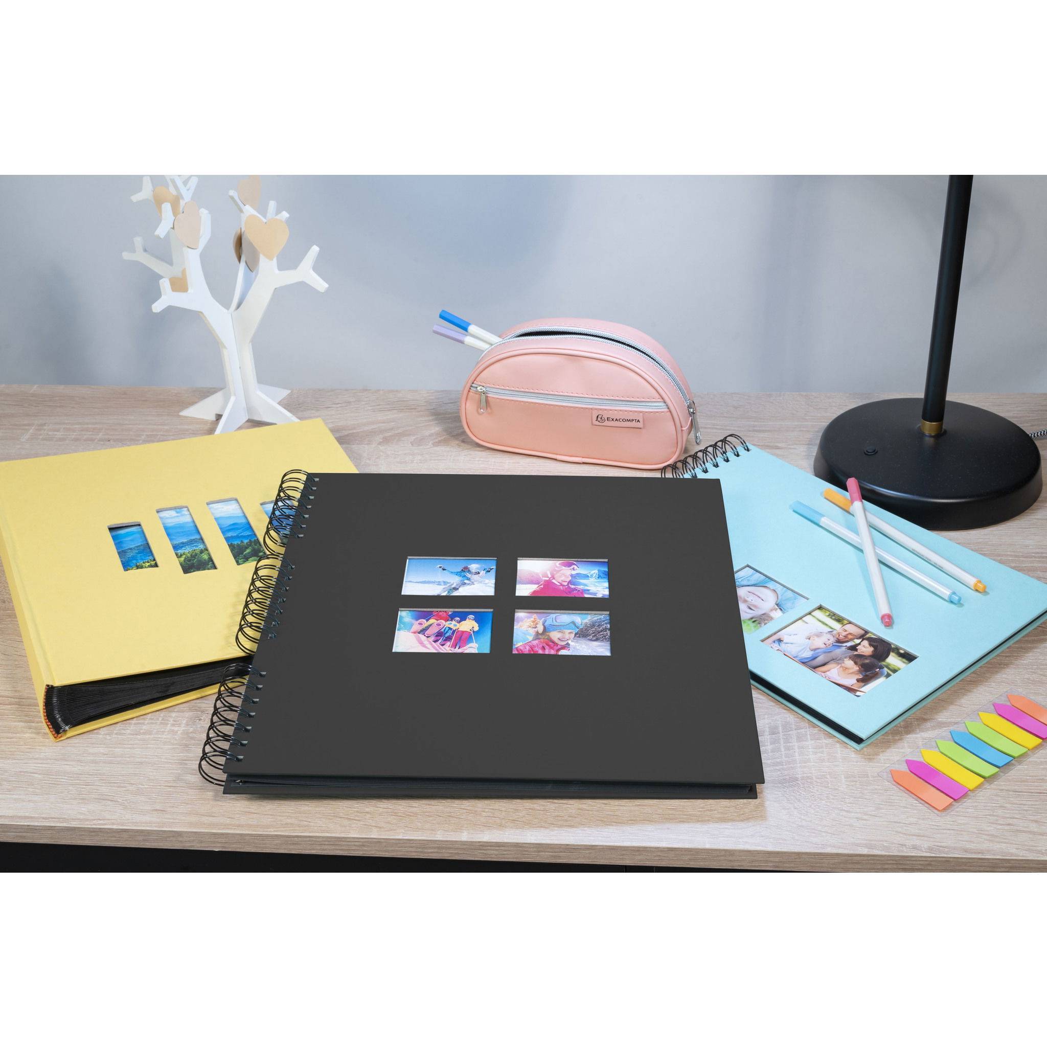 Exacompta Spiralfotoalbum MILANO 32x32 cm, 60 schwarze Seiten - Schwarz - 15119E