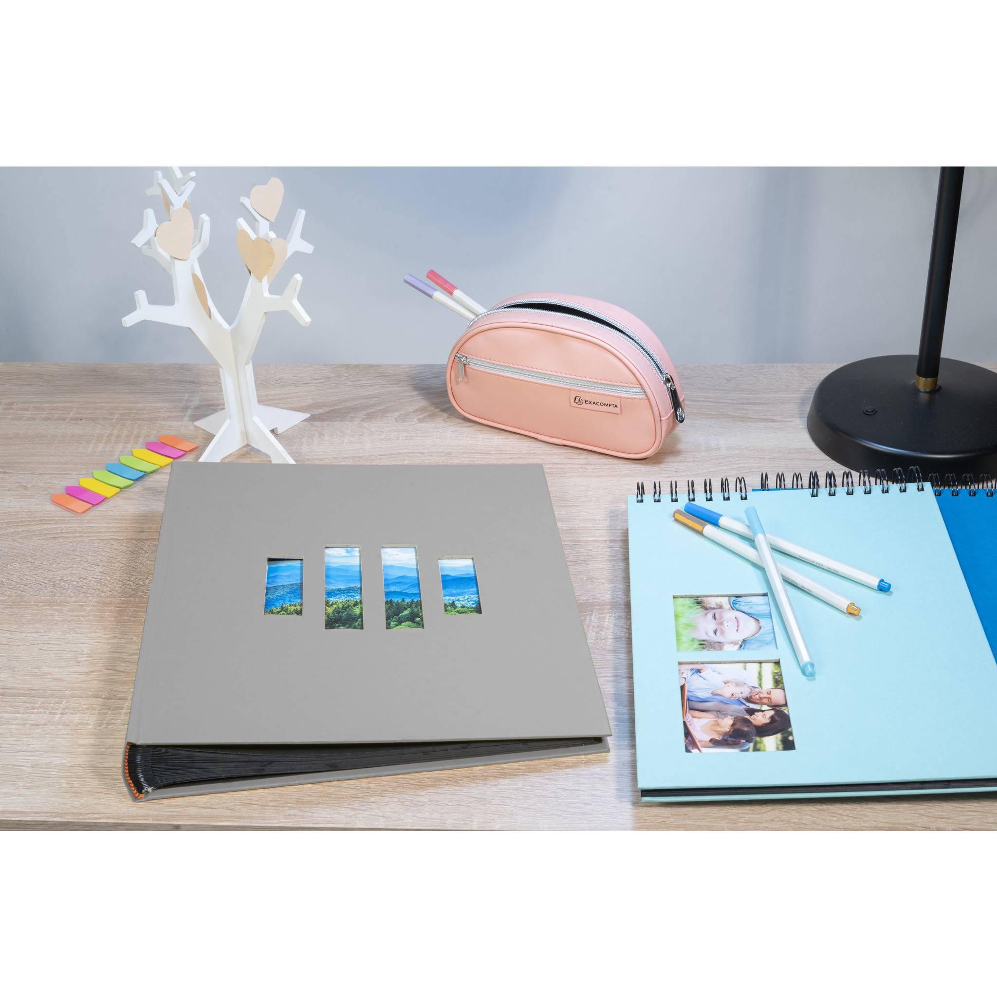 Exacompta Fotoalbum MILANO 29x32 cm, 60 schwarze Seiten - Grau - 16072E