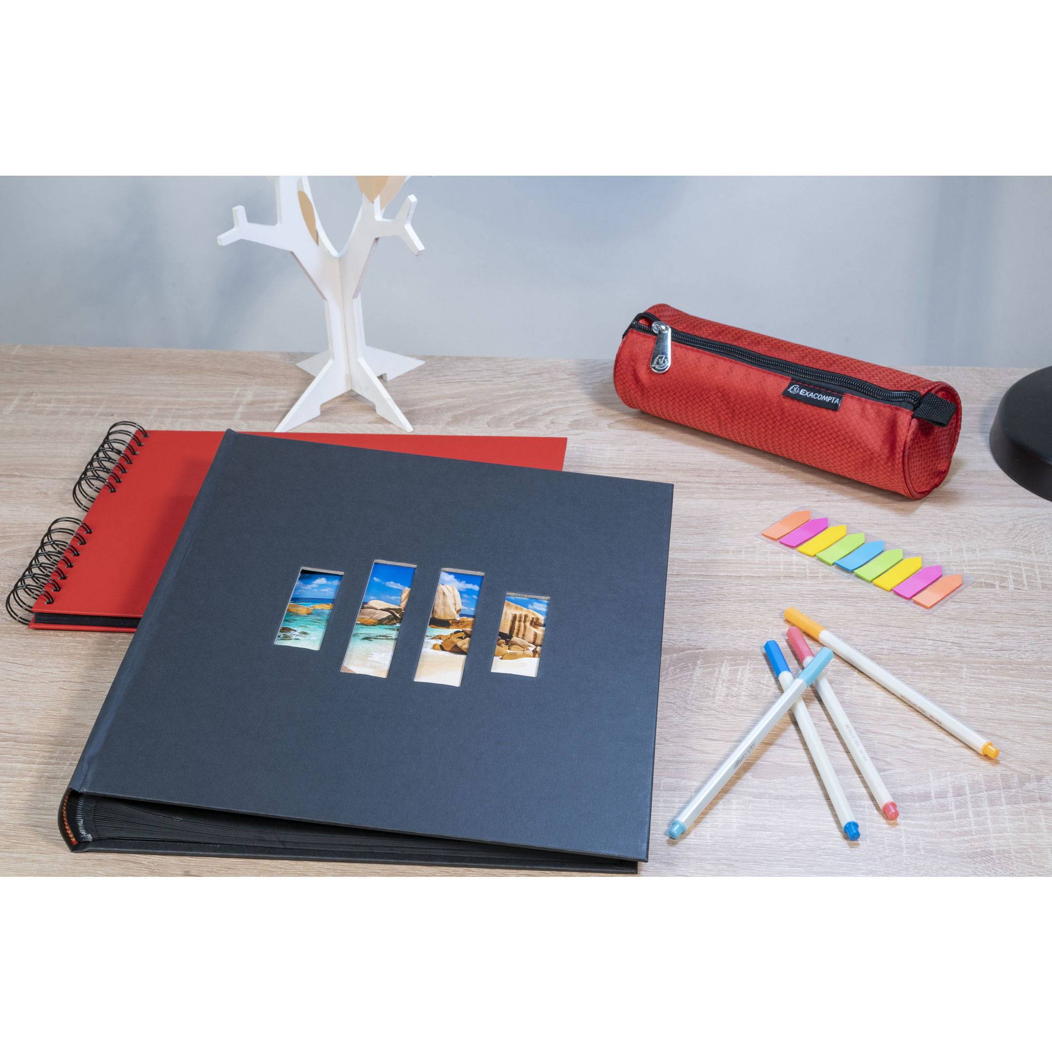 Exacompta Fotoalbum MILANO 29x32 cm, 60 schwarze Seiten - Schwarz - 16075E