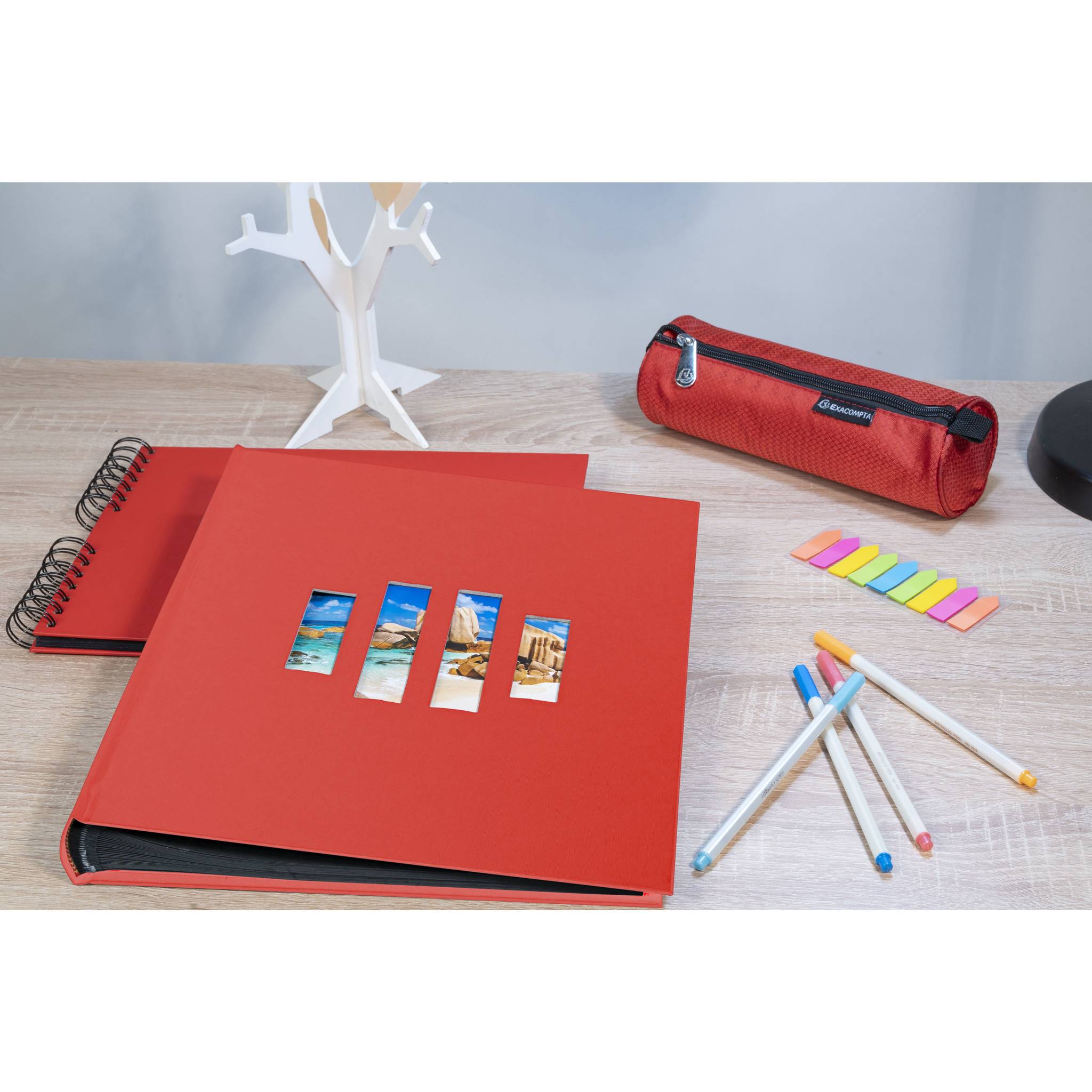 Exacompta Fotoalbum MILANO 29x32 cm, 60 schwarze Seiten - Rot - 16077E