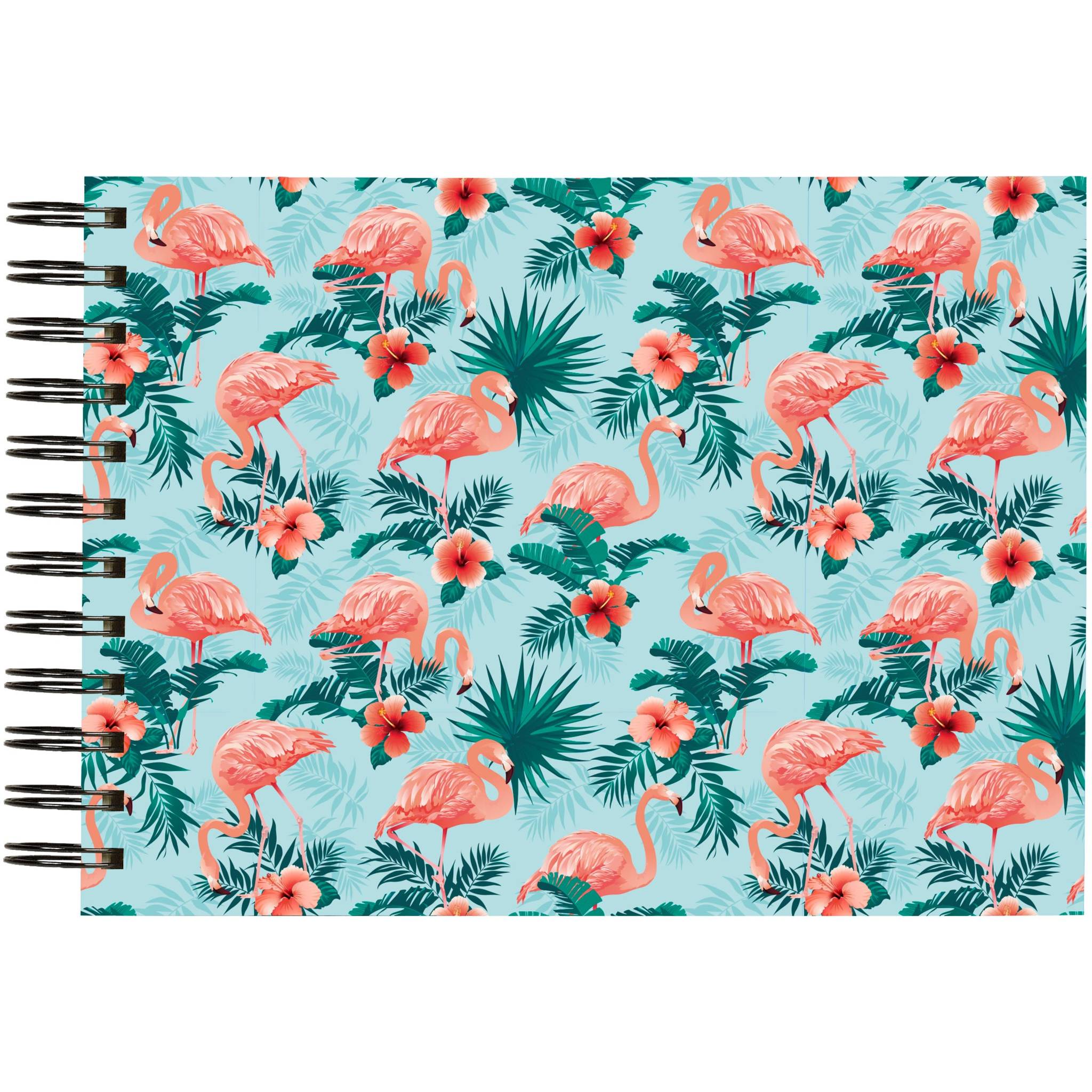 Exacompta 16702E Spiralfotoalbum FLAMINGO 23x16 cm, 50 Seiten weiß - Hellblau