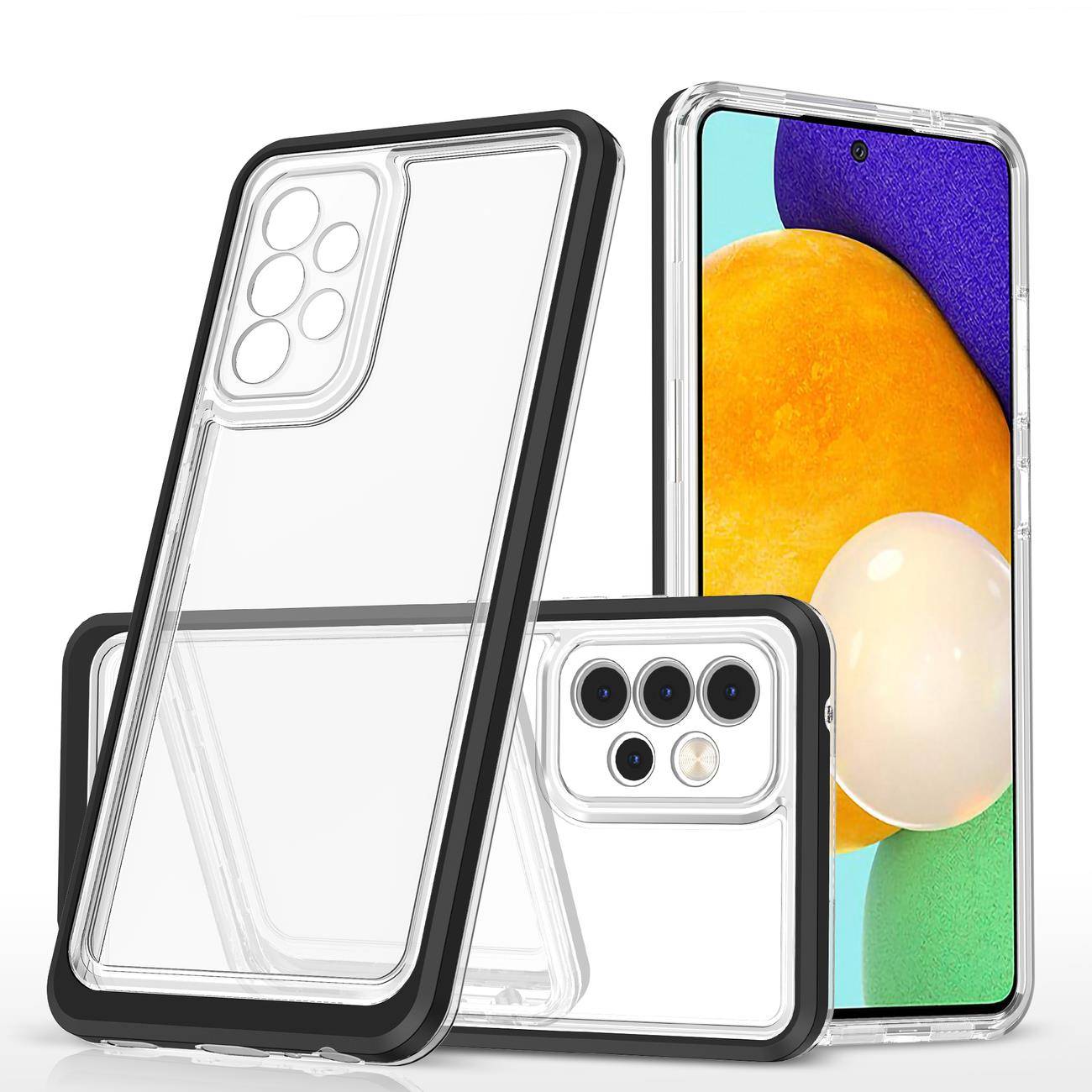 Hybrid Armor Schutz Klare 3in1 Hülle kompatibel mit iPhone 13 Pro Max Frame Gel Cover Schutzhülle Case