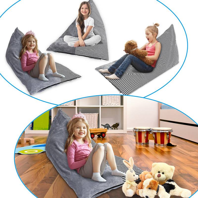 Sitzsack, Kuscheltier Aufbewahrung Kindersitzsäcke, Kinder Spielzeug Stofftier Aufbewahrung Sitzsack faltbar extra große Tasche Streifen Stuhl Sofa