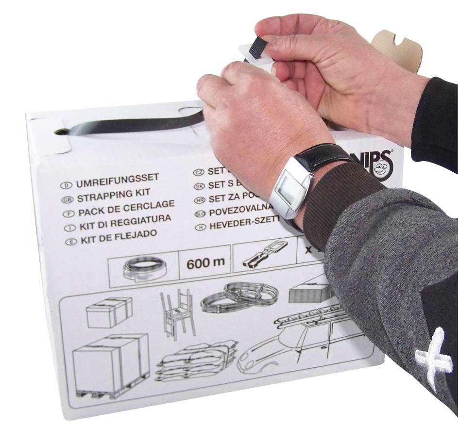 UMREIFUNGSSET (600 m PP-Umreifungsband + 200 Kunststoffklammern)