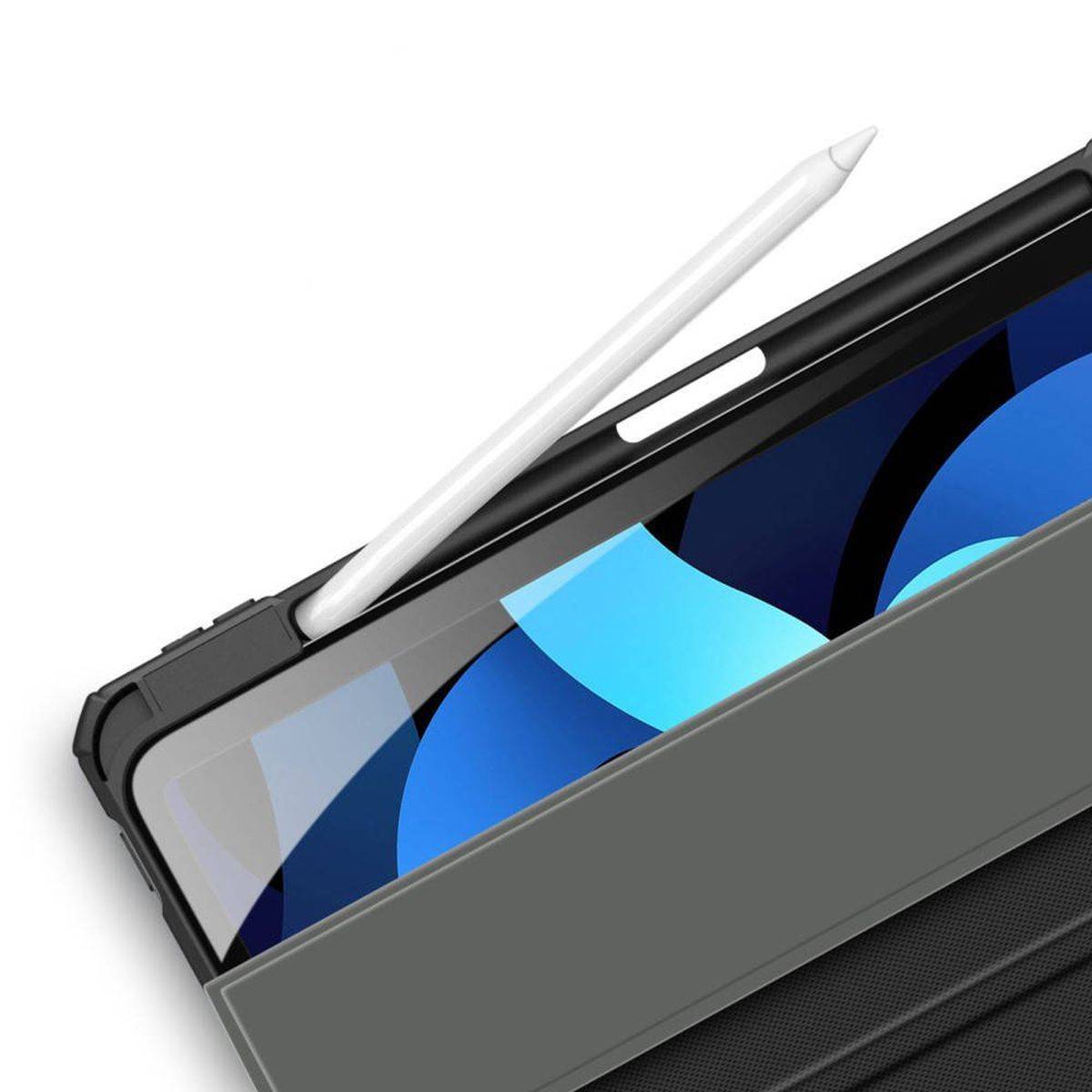 Dux Ducis Toby Eco-Leather Tablet-Ledertasche für iPad Air 4 10.9" ( 2022 ) mit Smart-Sleep Funktion Wake-Up Schwarz