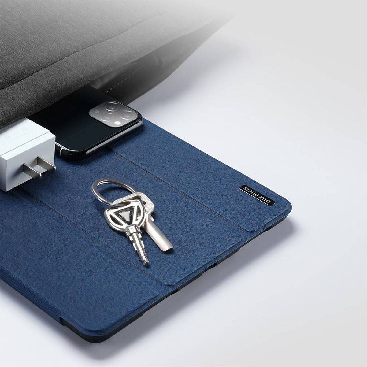 Dux Ducis Buch Tasche Hartschale mit Smart Sleep Standfunktion für IPAD AIR 4 10.9" ( 2022 ) Tablet Hülle Blau