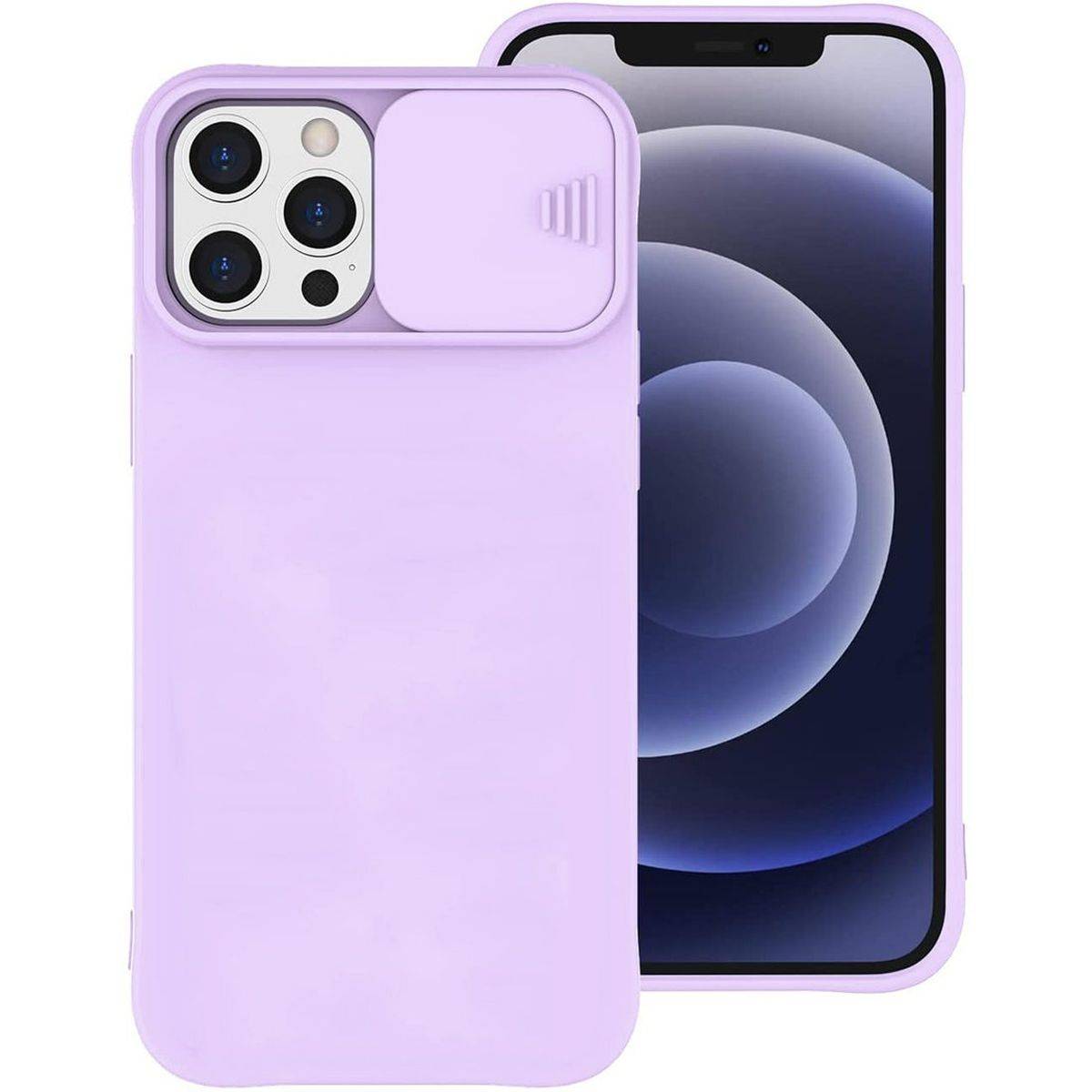 360 Grad Schutz CamShield Silikon Cover Case Slim Handyhülle Schutzhülle mit Kameraschutz für iPhone SE 2022 Lila