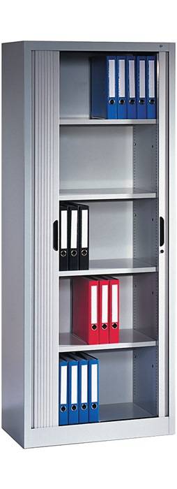 Rollladenschrank H1980xB800xT420mm lichtgrau 4Fachböden