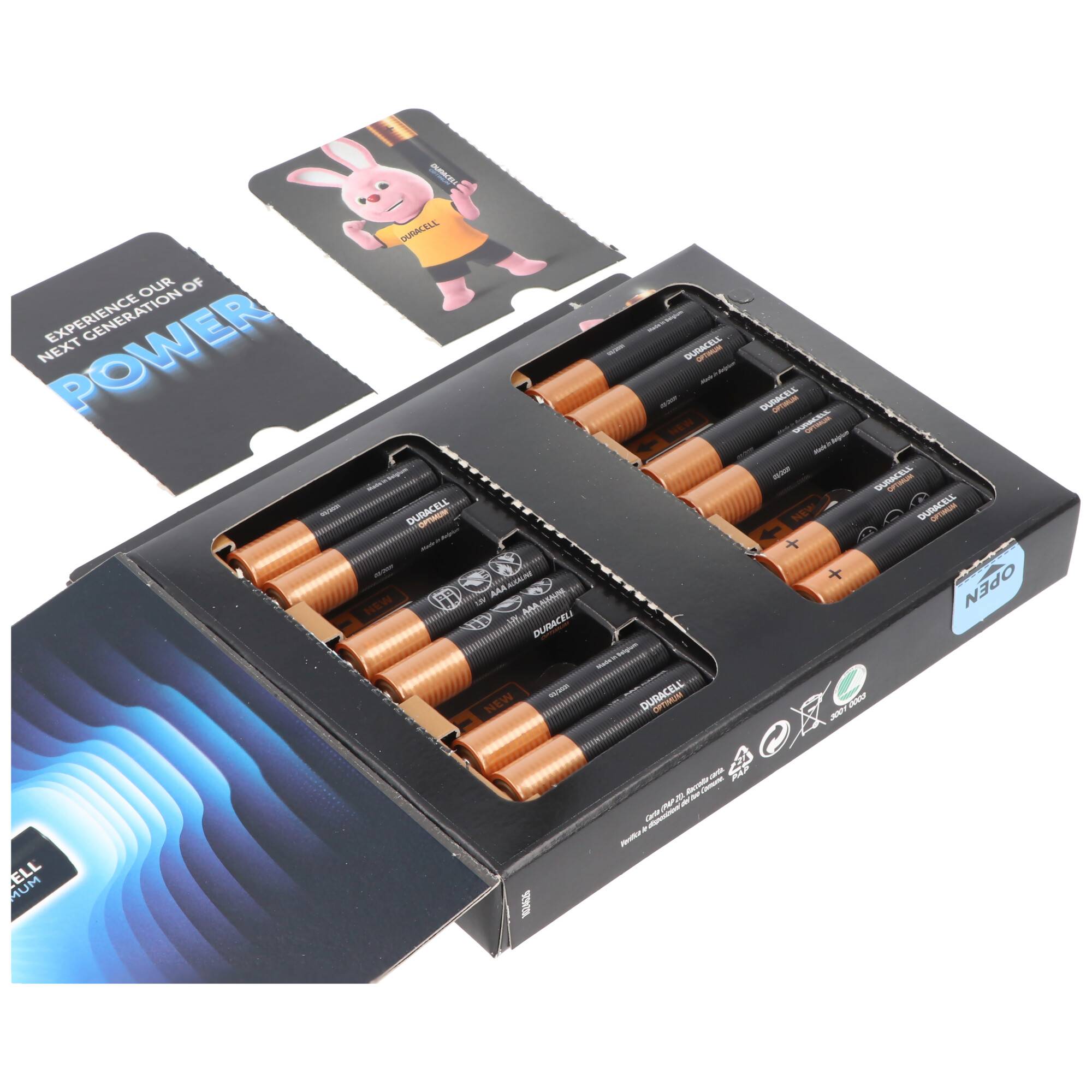 Duracell Optimum AAA Mignon Alkaline-Batterien, 1.5V LR03 MX2400, 12er-Pack