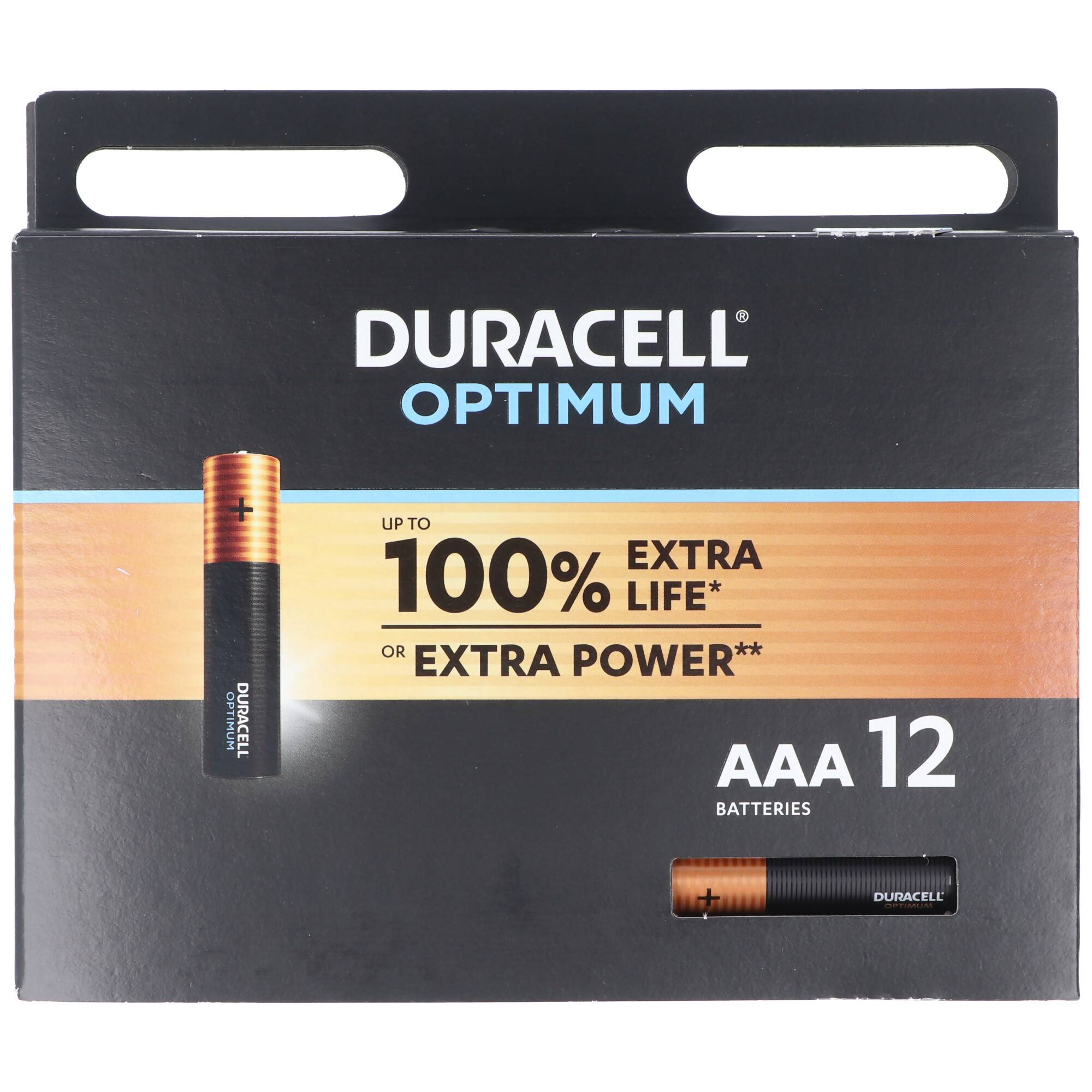 Duracell Optimum AAA Mignon Alkaline-Batterien, 1.5V LR03 MX2400, 12er-Pack