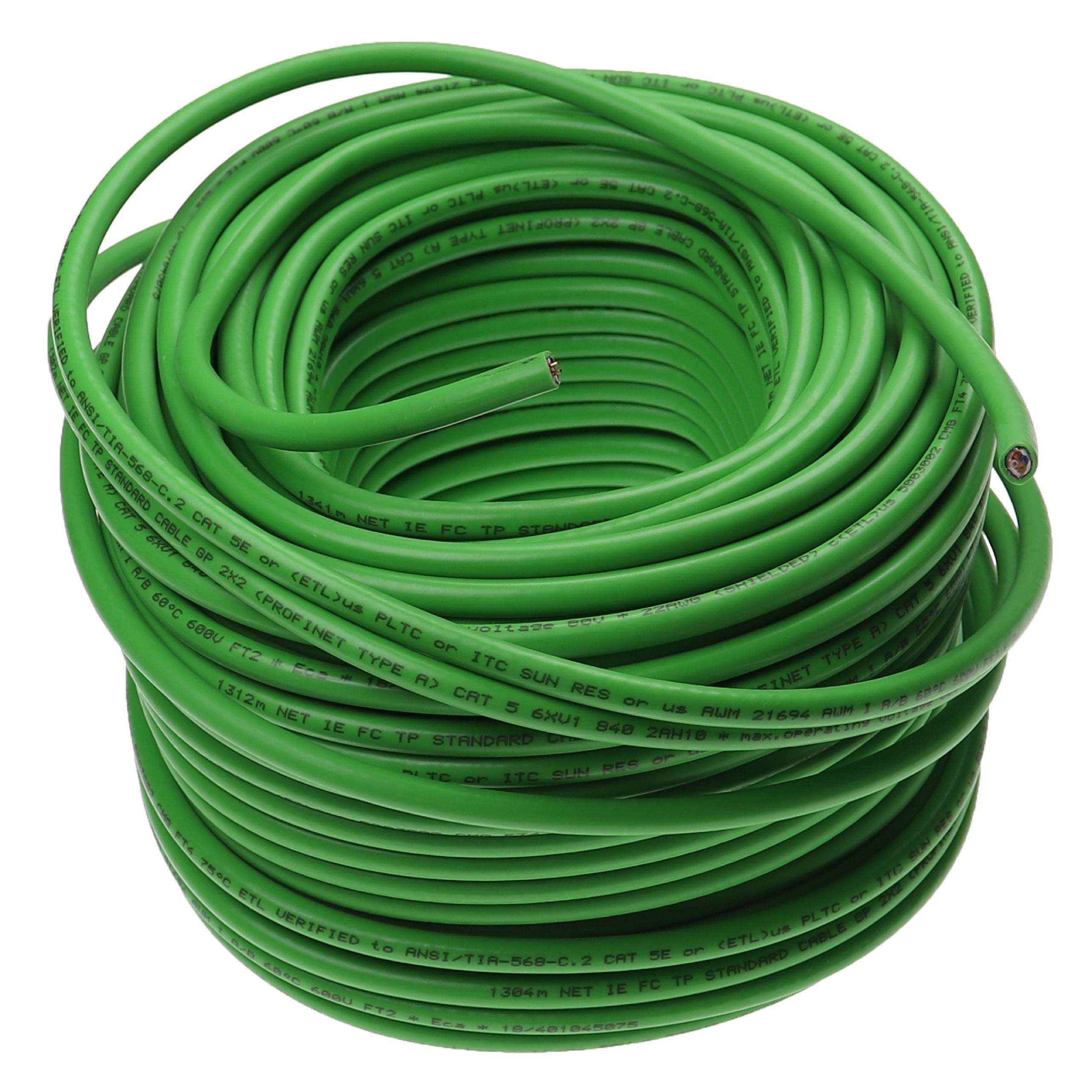 vhbw CAT 5E Verlegekabel Ersatz für Siemens Simatic 6XV1840-2AH10 | für Netzwerk-Anlage - Netzwerkkabel, Grün, 50 m