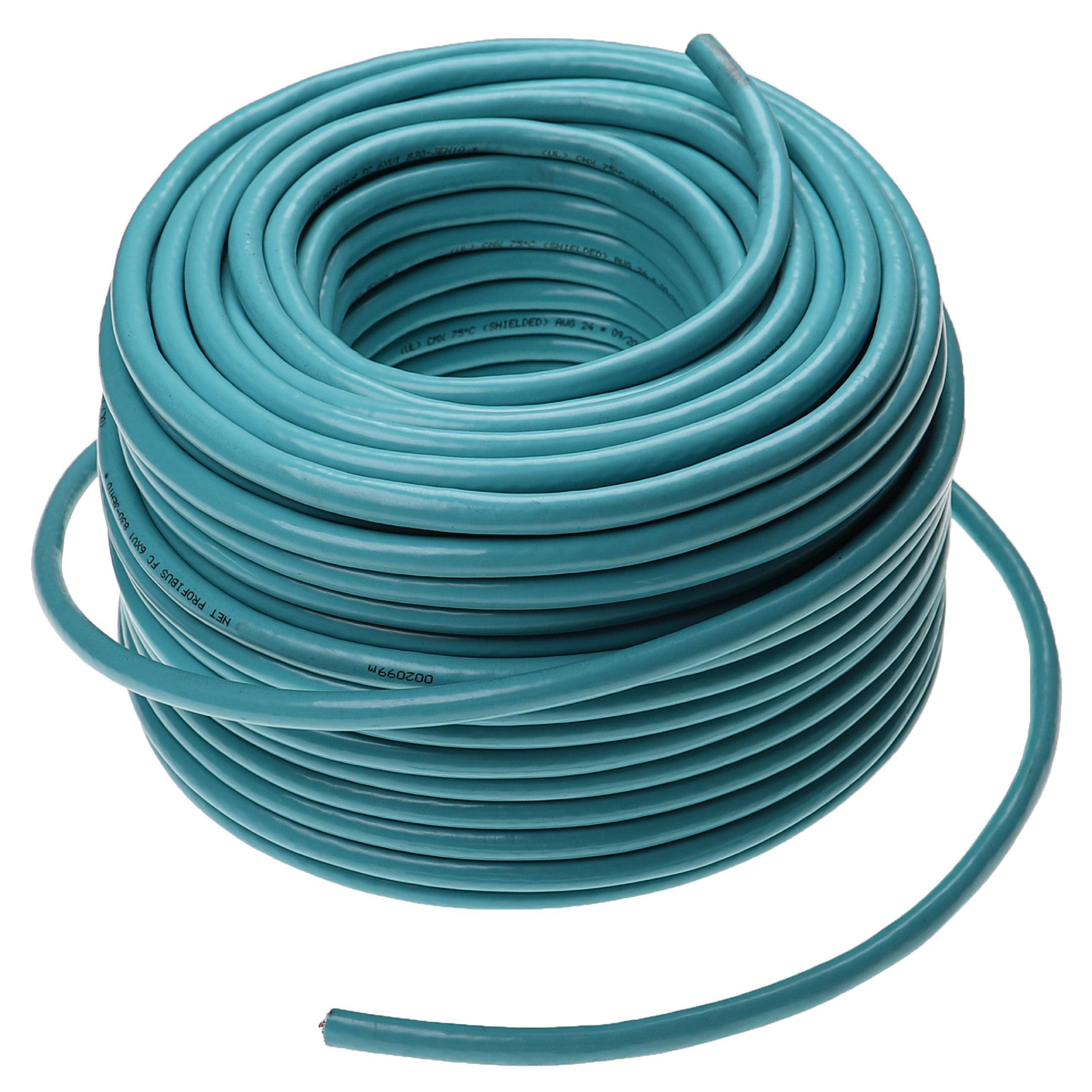 Ein aufgerollter blauer Gartenschlauch ordentlich angeordnet, bereit zur Verwendung beim Bewässern von Gärten oder Rasenflächen.