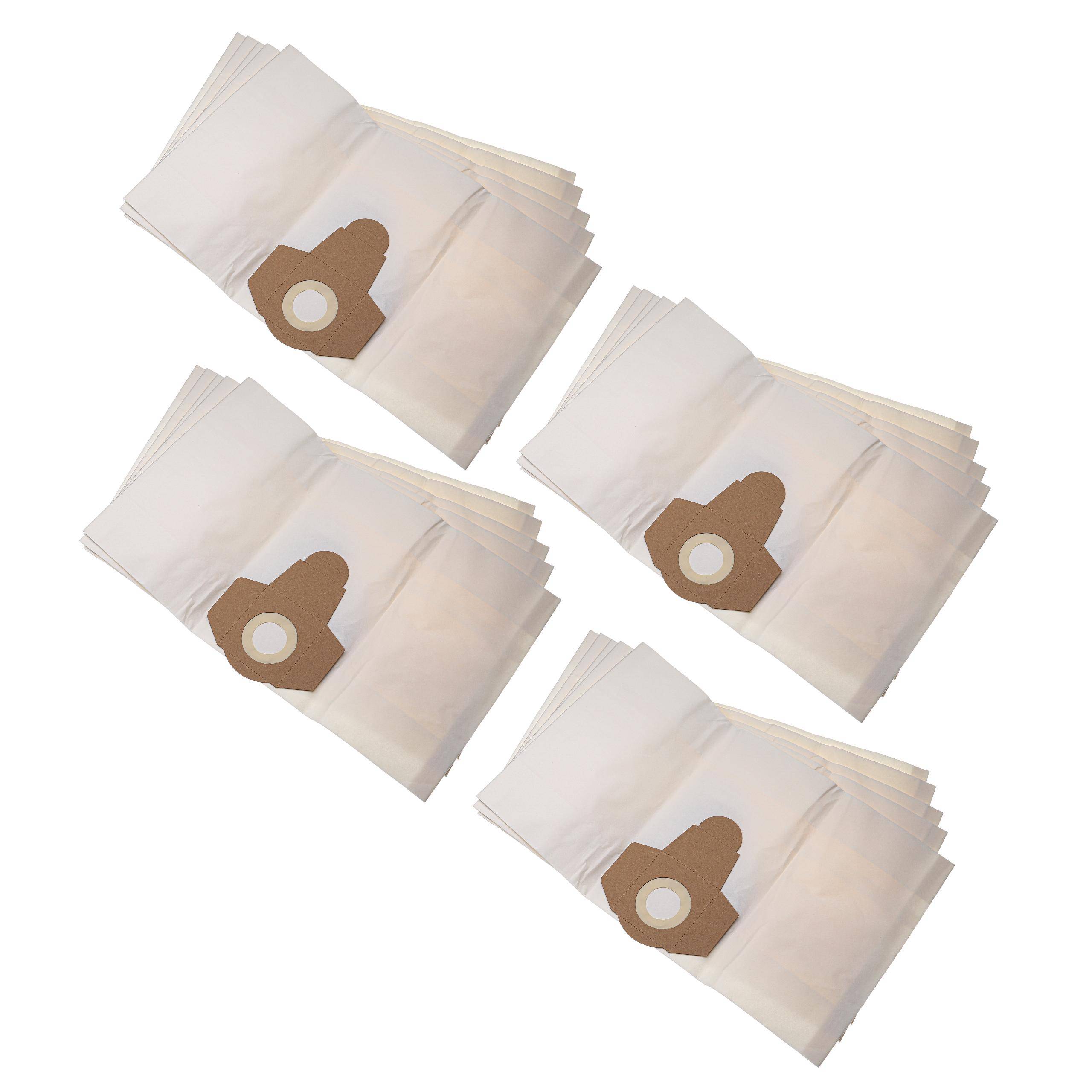 vhbw 20x Staubsaugerbeutel kompatibel mit AquaVac 58120205 Boxter 20 S Staubsauger - Papier, 20 l Füllvolumen, 31cm x 18,5cm Weiss