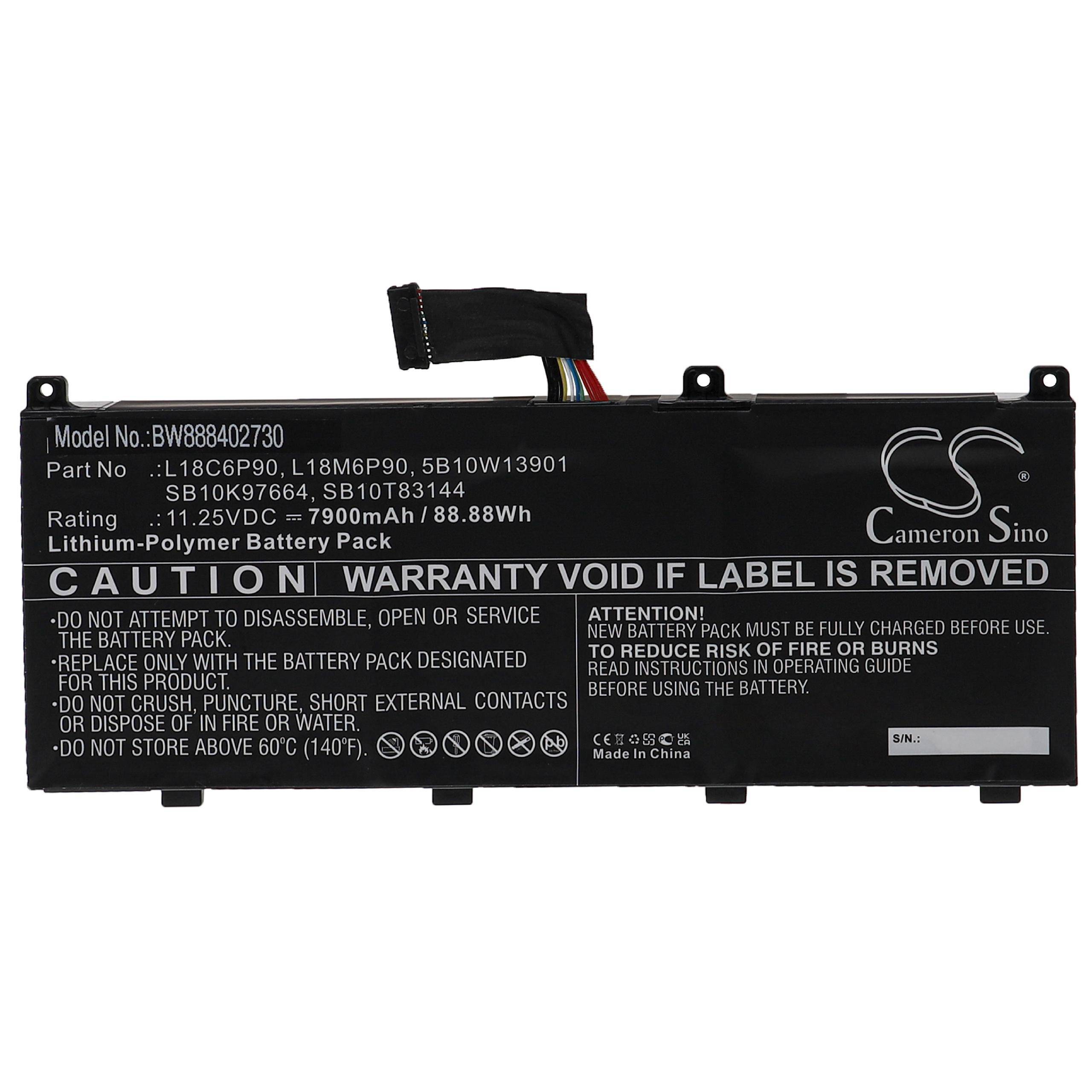 vhbw Akku kompatibel mit Lenovo ThinkPad P53 20qn0007ms, 20qn0007mx, 20QN0006CXL, 20qn0006fr Notebook (7900 mAh, 11,25 V, Li-Polymer)