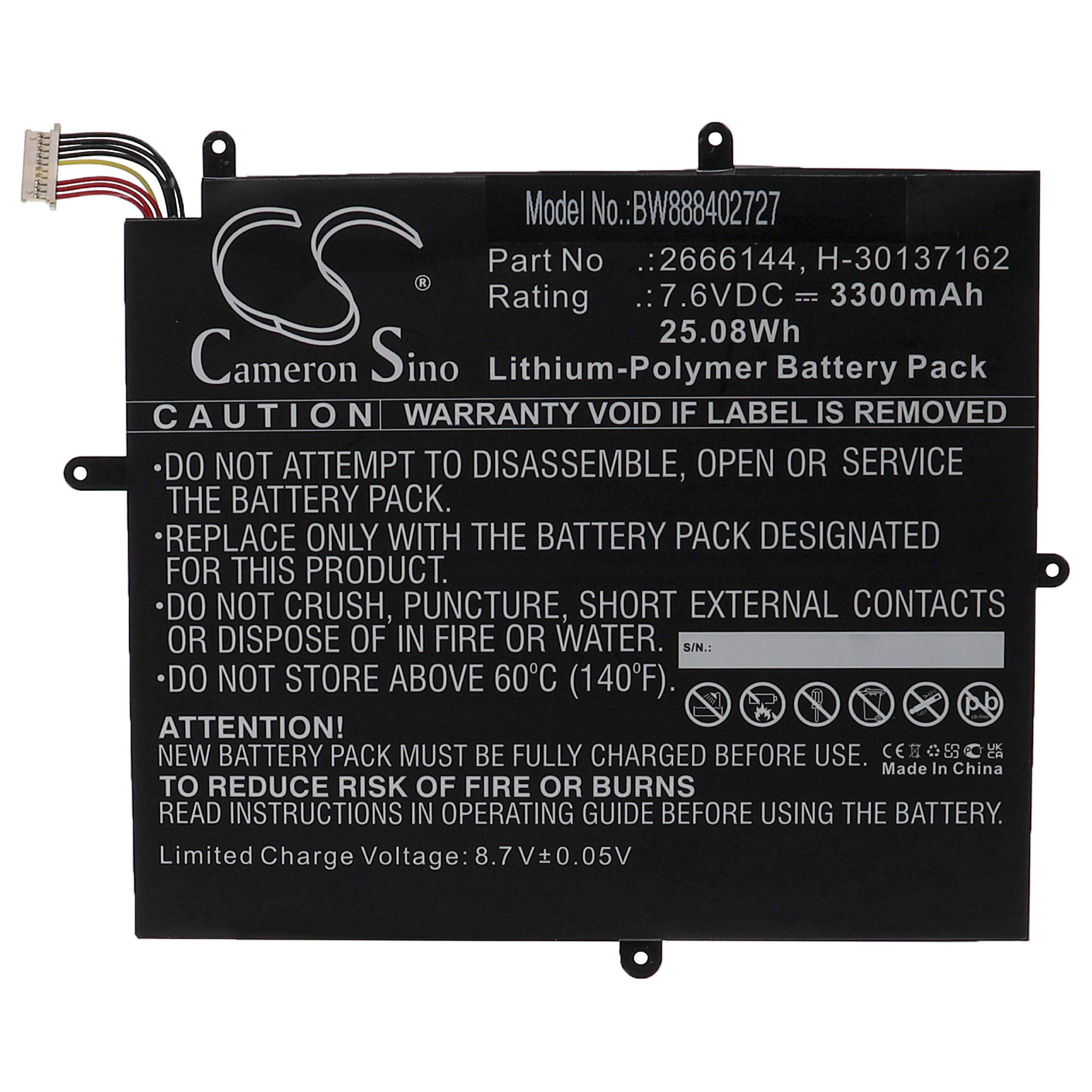 vhbw Akku Ersatz für Jumper H-30137162, 2666144 für Notebook (3300 mAh, 7,6 V, Li-Polymer)
