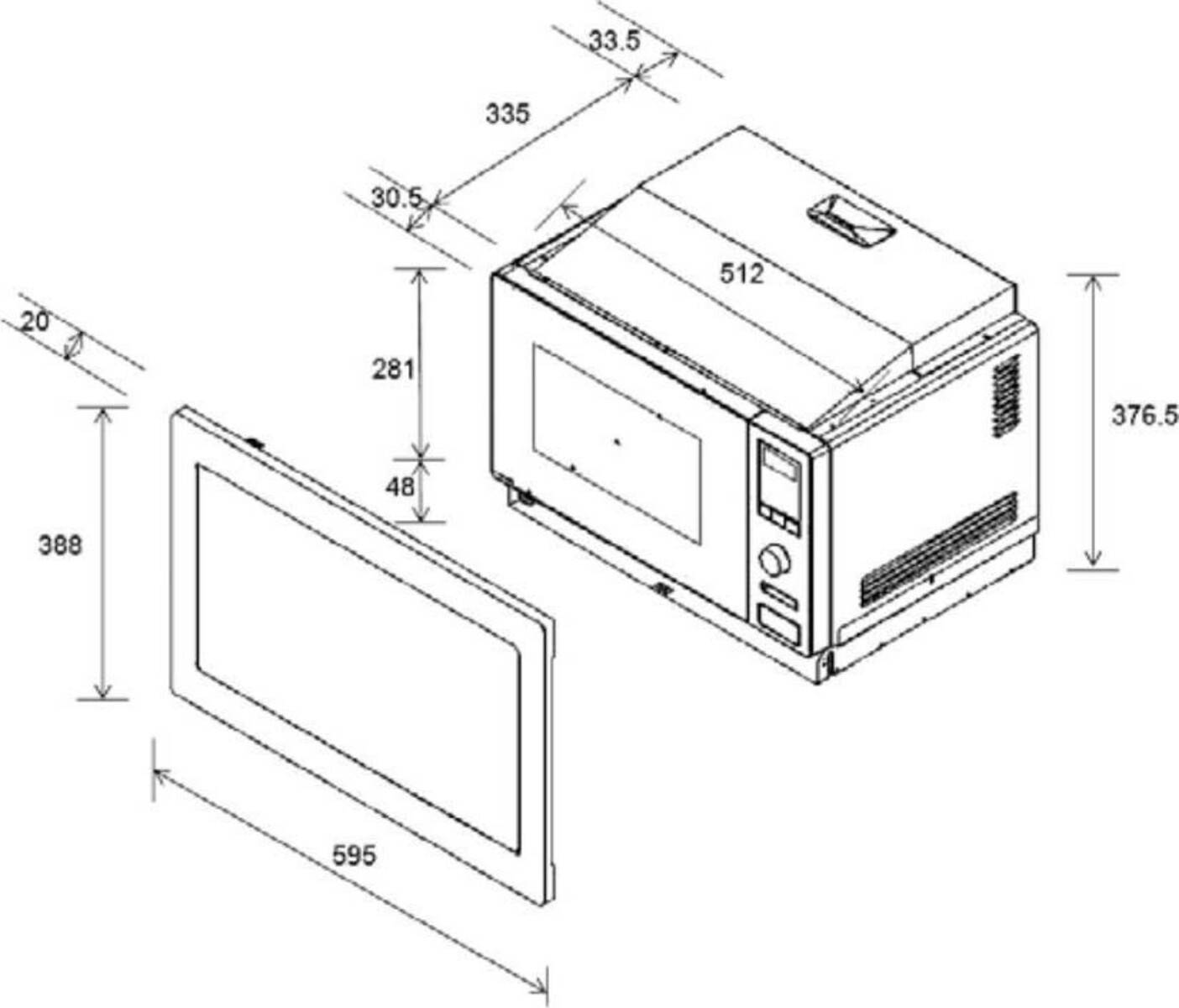 Oranier EB-Mikrowelle m. Grill KMG 9802 20