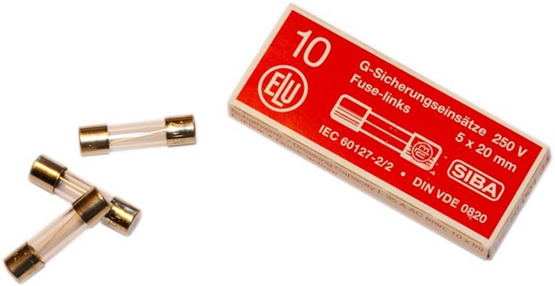 100 Stück Siba G-Sicherung T 1,6A 179120