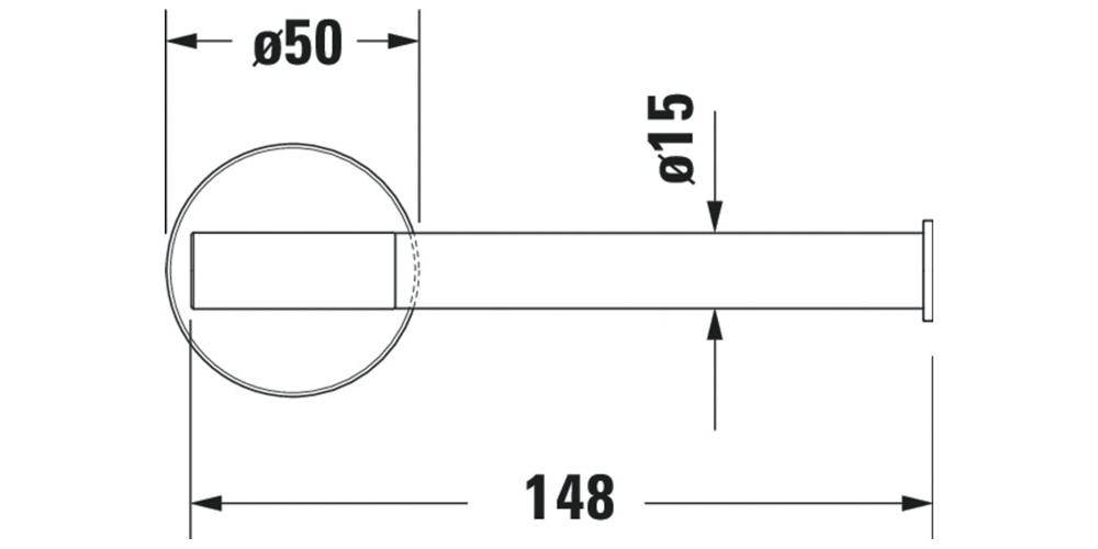 Duravit Papierrollenhalter STARCK T seitlich schwarz matt