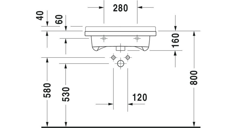 Duravit Waschtisch STARCK 3 VITAL m ÜL HLB 600x545mm 1 Hahnloch weiß