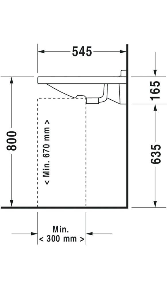 Duravit Waschtisch STARCK 3 VITAL m ÜL HLB 600x545mm 1 Hahnloch weiß