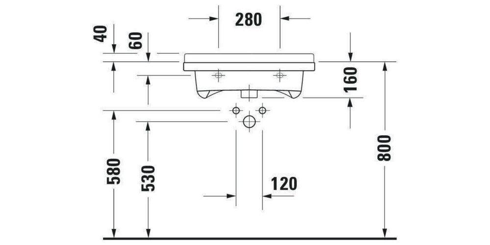 Duravit Waschtisch STARCK 3 VITAL m ÜL HLB 600x545mm 1 Hahnloch weiß