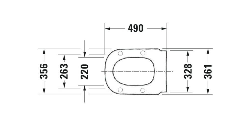 Duravit WC-Sitzring D-CODE VITAL ohne Absenkautomatik, verlängert
