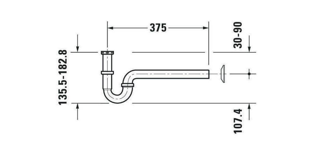 Duravit Waschtisch-Röhrensiphon 1 1/4Zoll, chrom