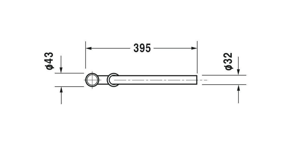 Duravit Waschtisch-Röhrensiphon 1 1/4Zoll, chrom