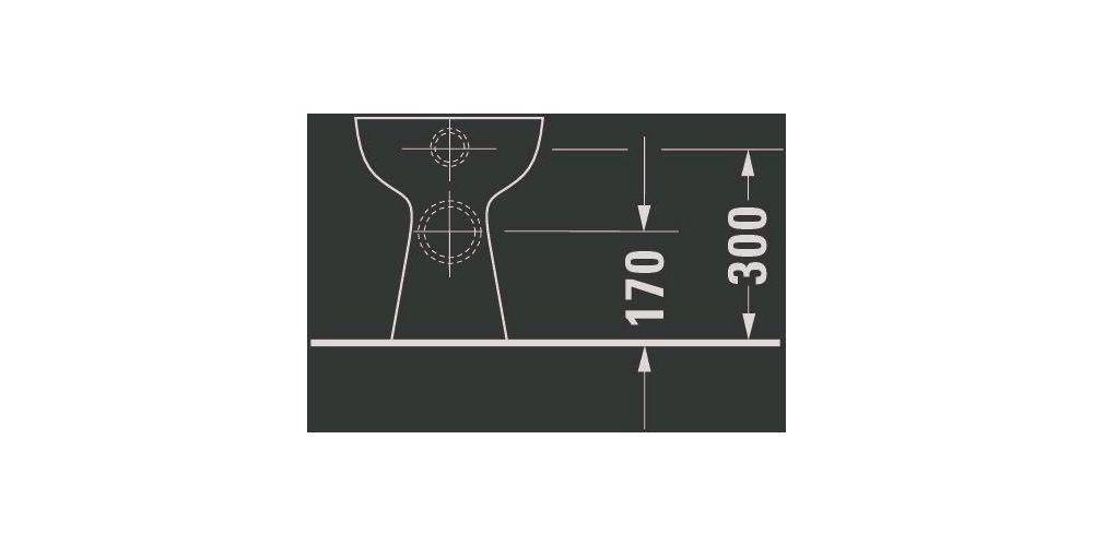 Duravit Stand-WC DURAPLUS BAMBI flach, 300x390mm, Abgang waagerecht