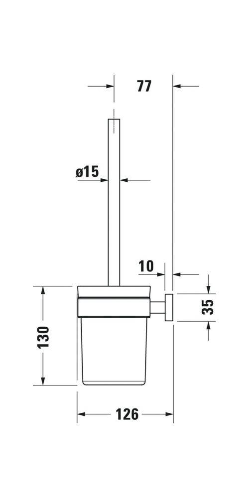 Duravit Bürstengarnitur KARREE Glas matt chrom