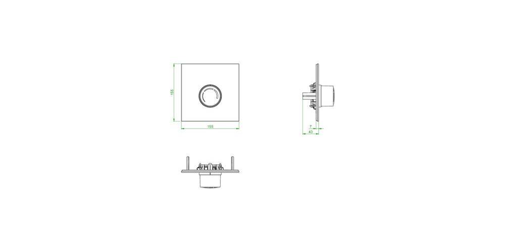 Oventrop OV Abdeckung Unibox RTL mit Thermostat Echtglas wei