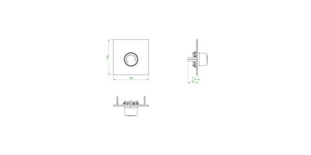 Oventrop OV Abdeckung Unibox RTL mit Thermostat Echtglas wei
