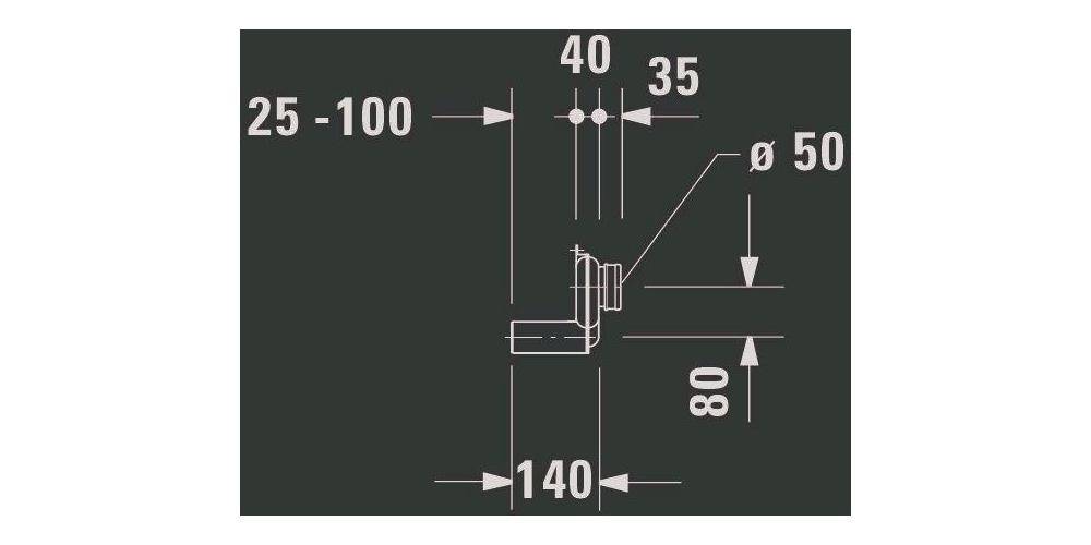 Duravit Absaugesiphon weiß Abgang waagerecht (verdeckt) Abgang