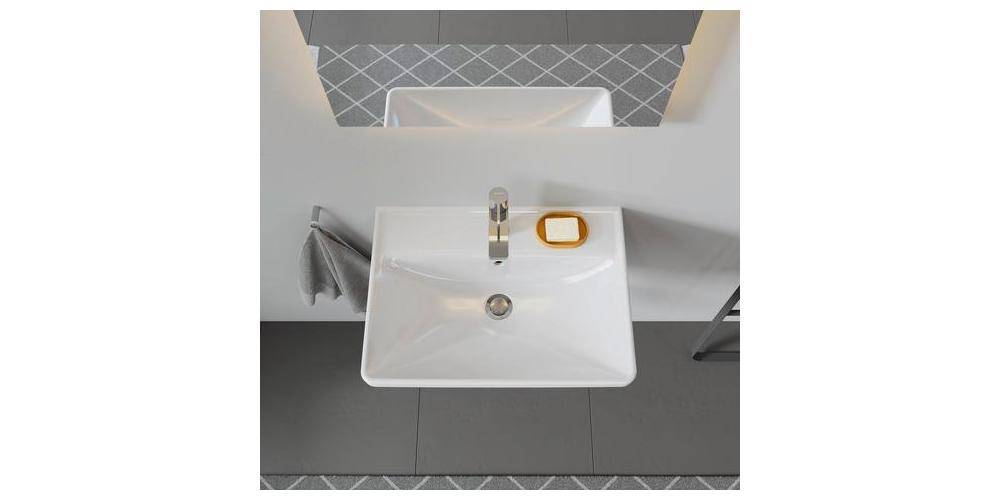 Duravit Waschtisch D-NEO m ÜL m HLB 1 Hahnloch 600x440mm weiß 600 x