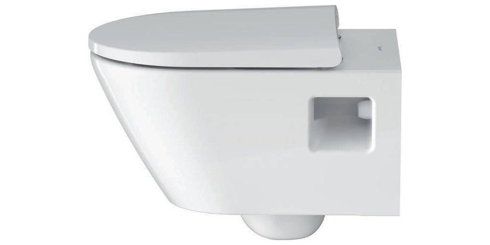 Duravit Wand-WC-Set D-NEO Tiefspüler rimless mit WC-Sitz weiß weiß