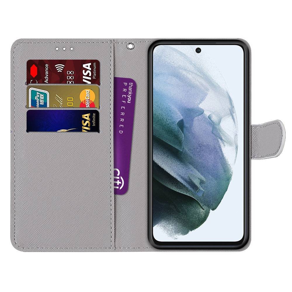 Für Samsung Galaxy S21 FE G990B Kunstleder Handy Tasche Book Motiv 10 Schutz Hülle Case Cover Etui Neu