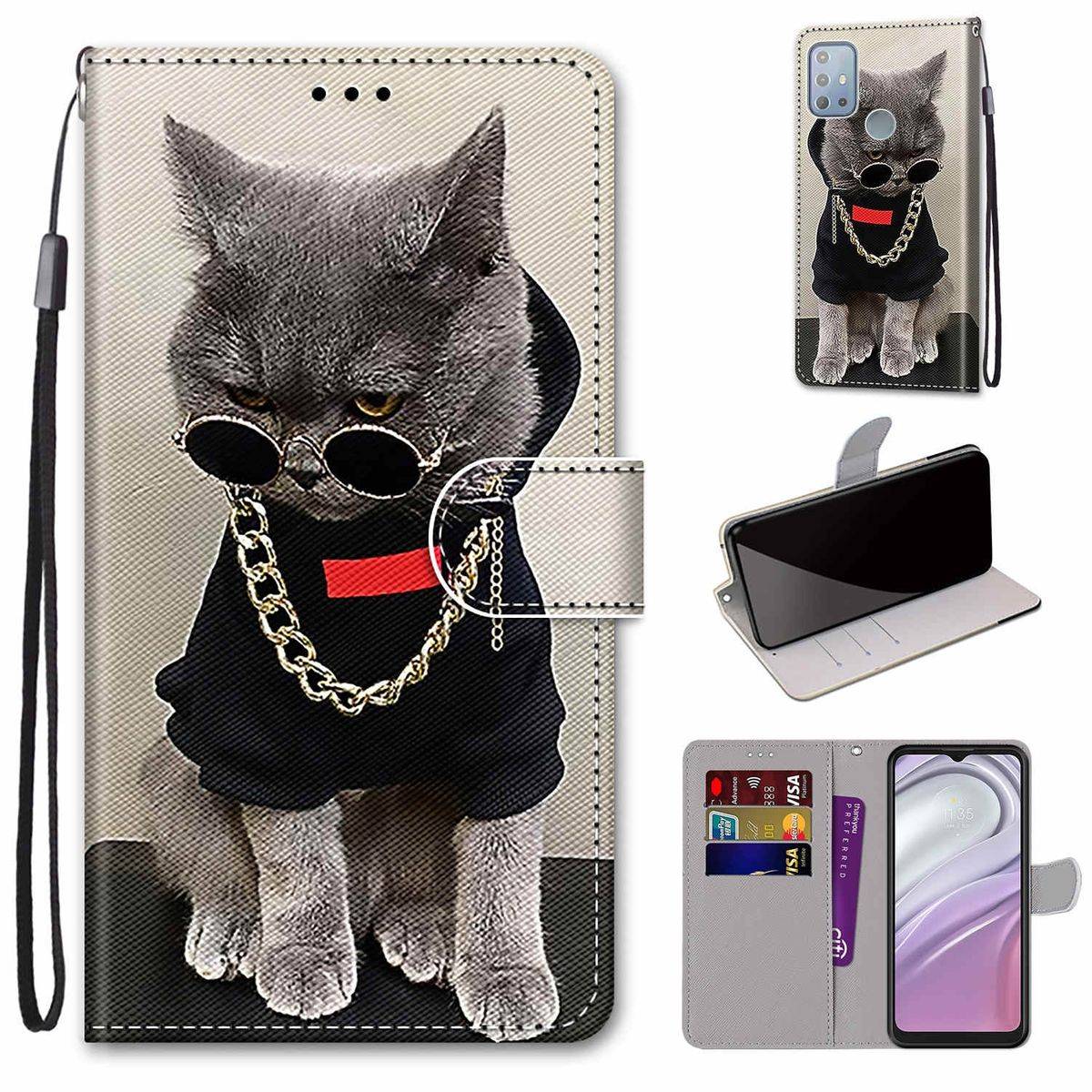 Für Motorola Moto G30 / G10 / / G20 / G10 Power Kunstleder Handy Tasche Book Motiv 14 Schutz Hülle Case Cover Etui Neu