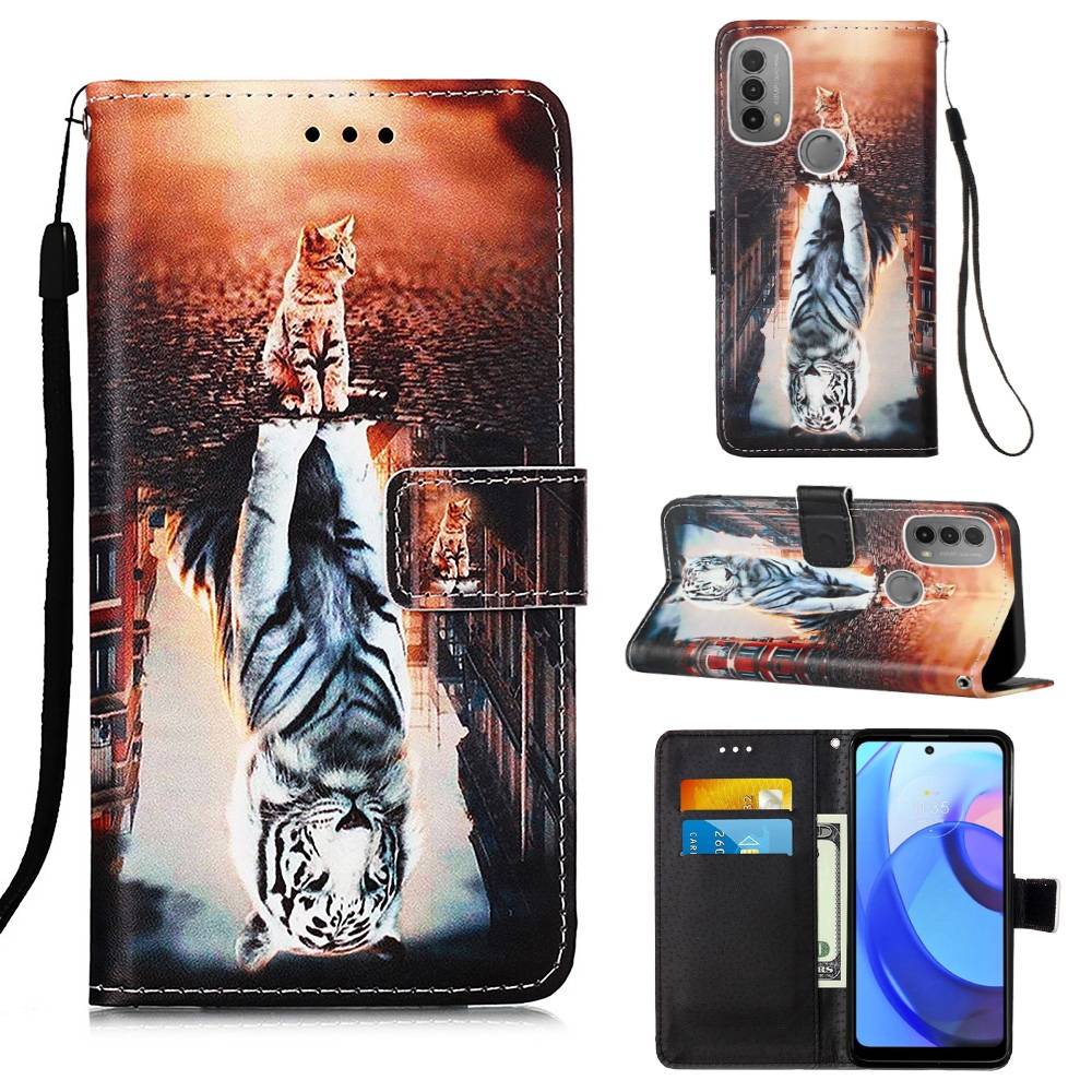 Für Motorola Moto E20 / E30 / E40 Kunstleder Handy Tasche Book Motiv 10 Schutz Hülle Case Cover Etui Neu