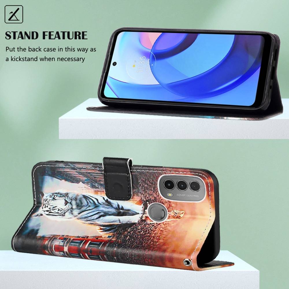 Für Motorola Moto E20 / E30 / E40 Kunstleder Handy Tasche Book Motiv 10 Schutz Hülle Case Cover Etui Neu