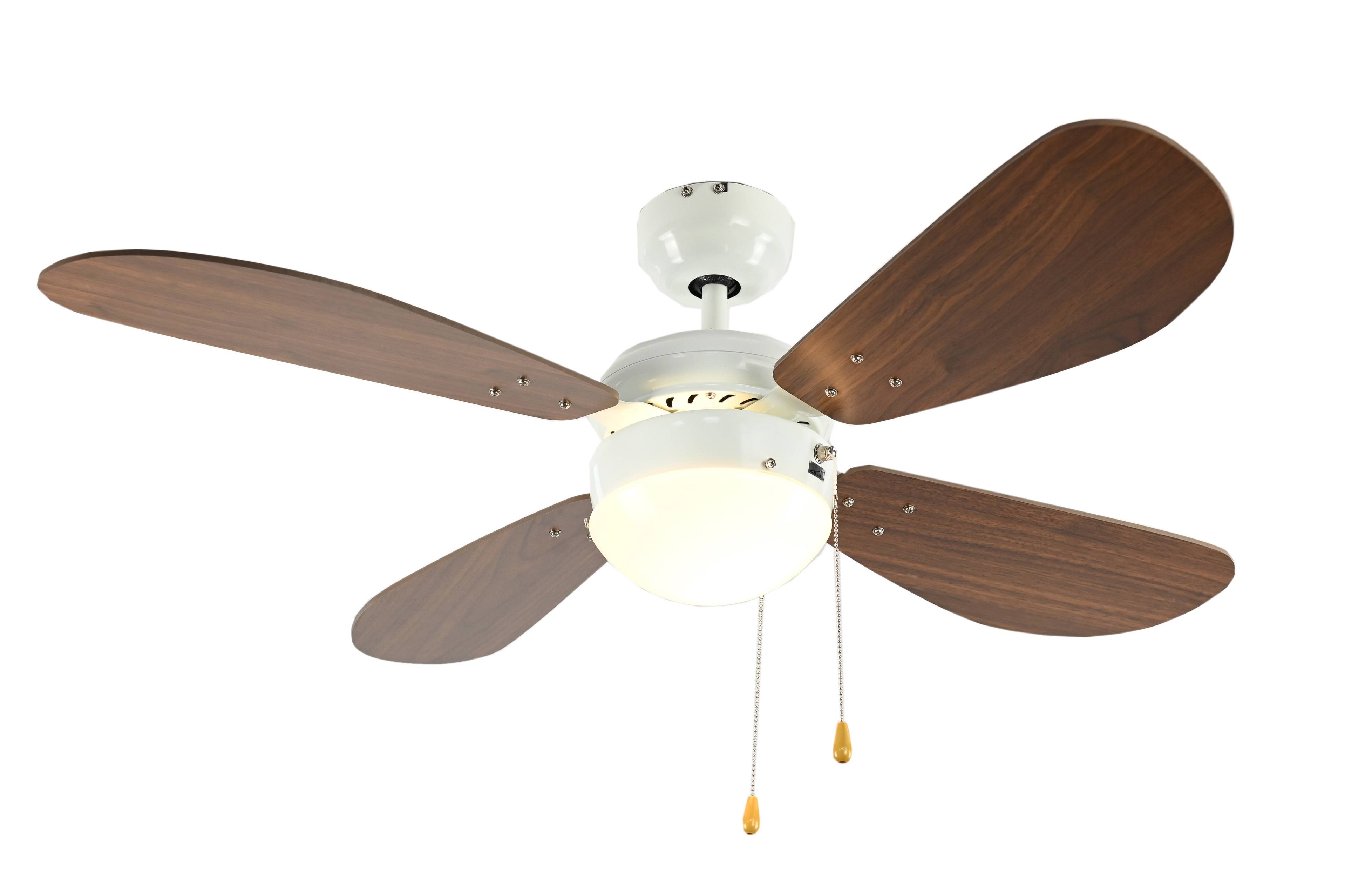 Deckenventilator Classic 105 cm Weiß / Nussbaum
