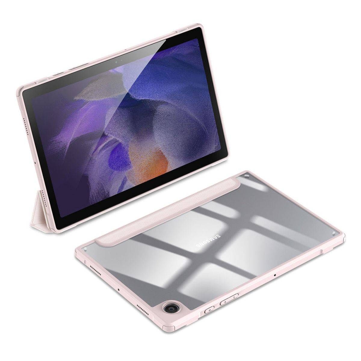 Dux Ducis Toby Eco-Leather Tablet-Ledertasche für Samsung Galaxy Tab A8 2021 10.5" mit Smart-Sleep Funktion Wake-Up Pink