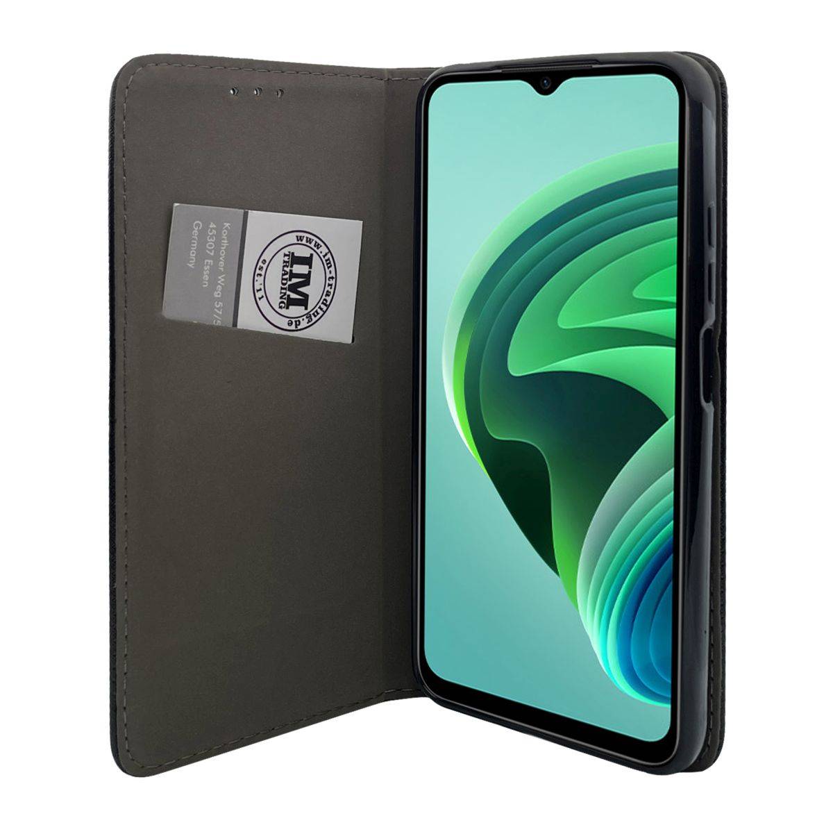 Buch Tasche "Smart" kompatibel mit Xiaomi Redmi 10 5G Handy Hülle Schutzhülle mit Standfunktion, Kartenfach schwarz