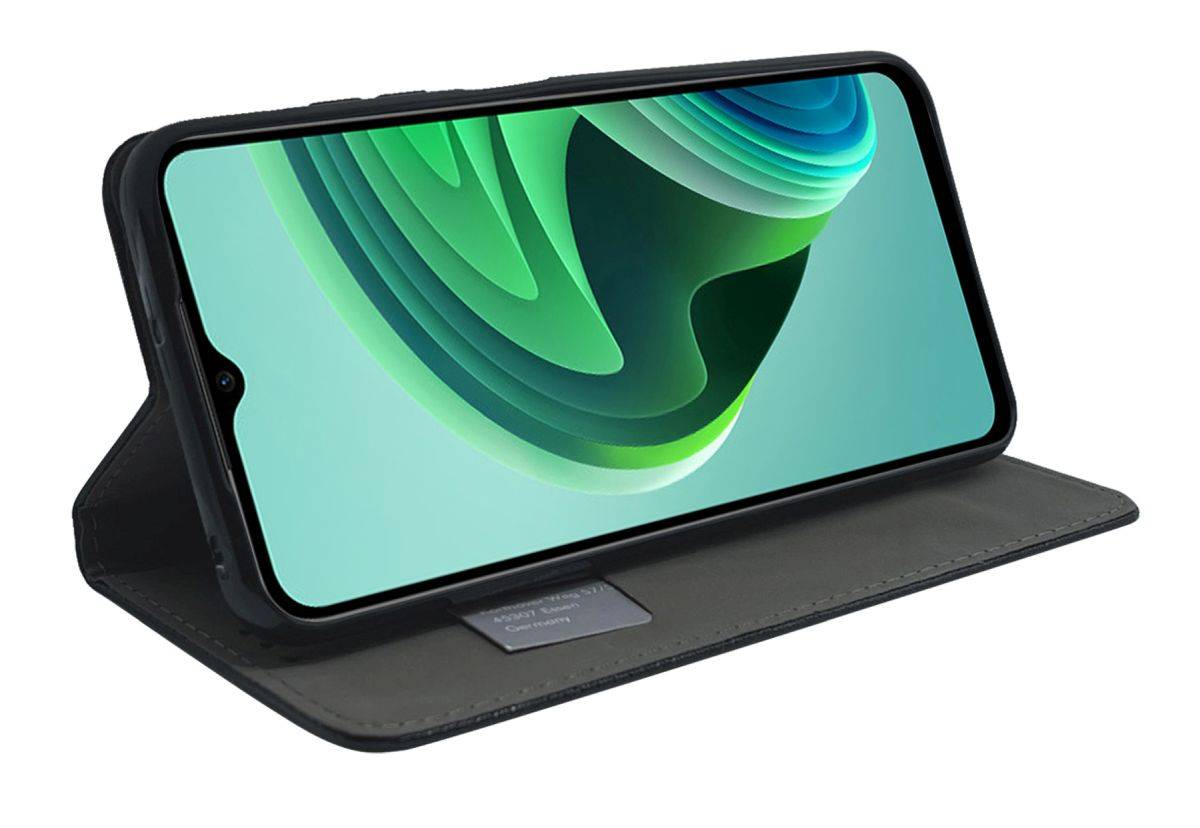 Buch Tasche "Smart" kompatibel mit Xiaomi Redmi 10 5G Handy Hülle Schutzhülle mit Standfunktion, Kartenfach schwarz
