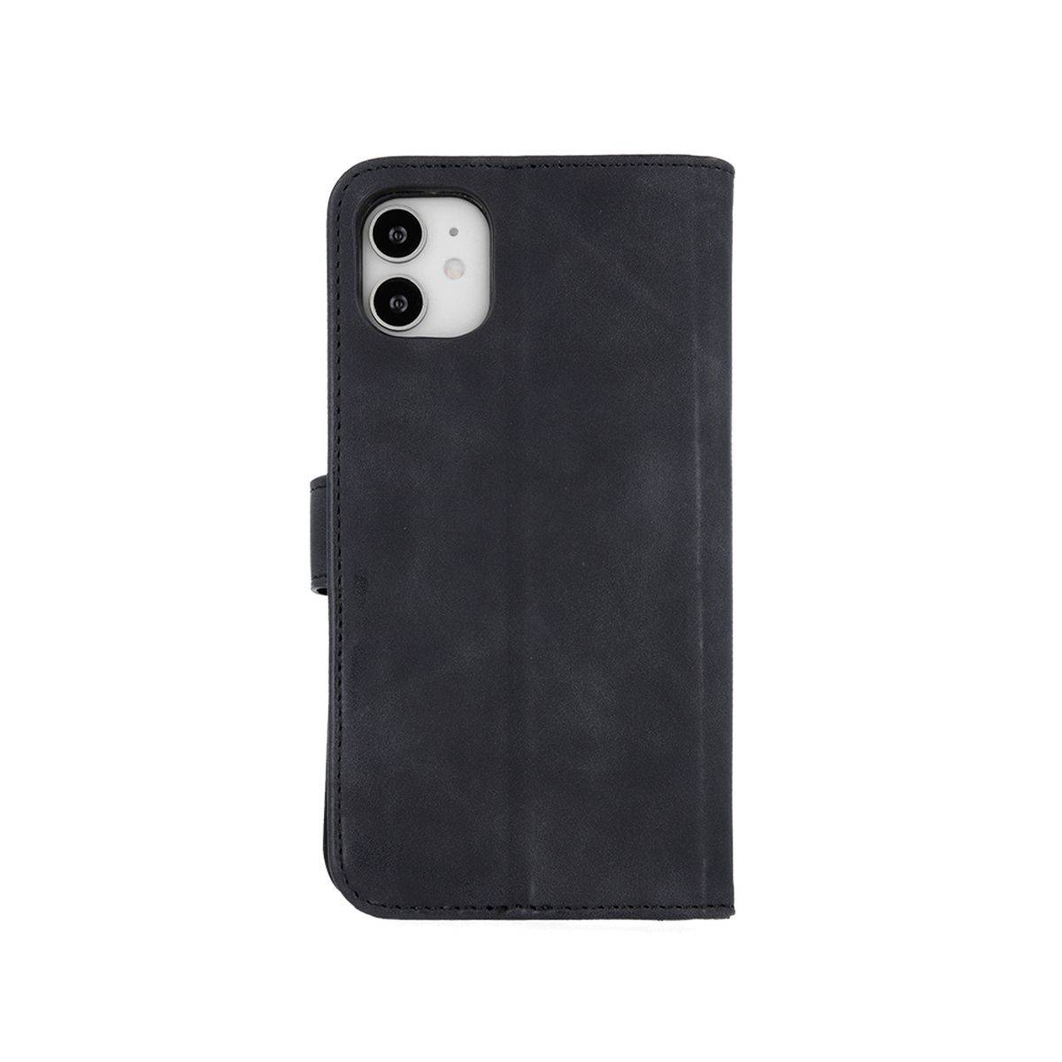 Smart Velvet Case Tasche Hülle kompatibel mit iPhone 12 Pro Cover Magnet Buch-Tasche Schwarz