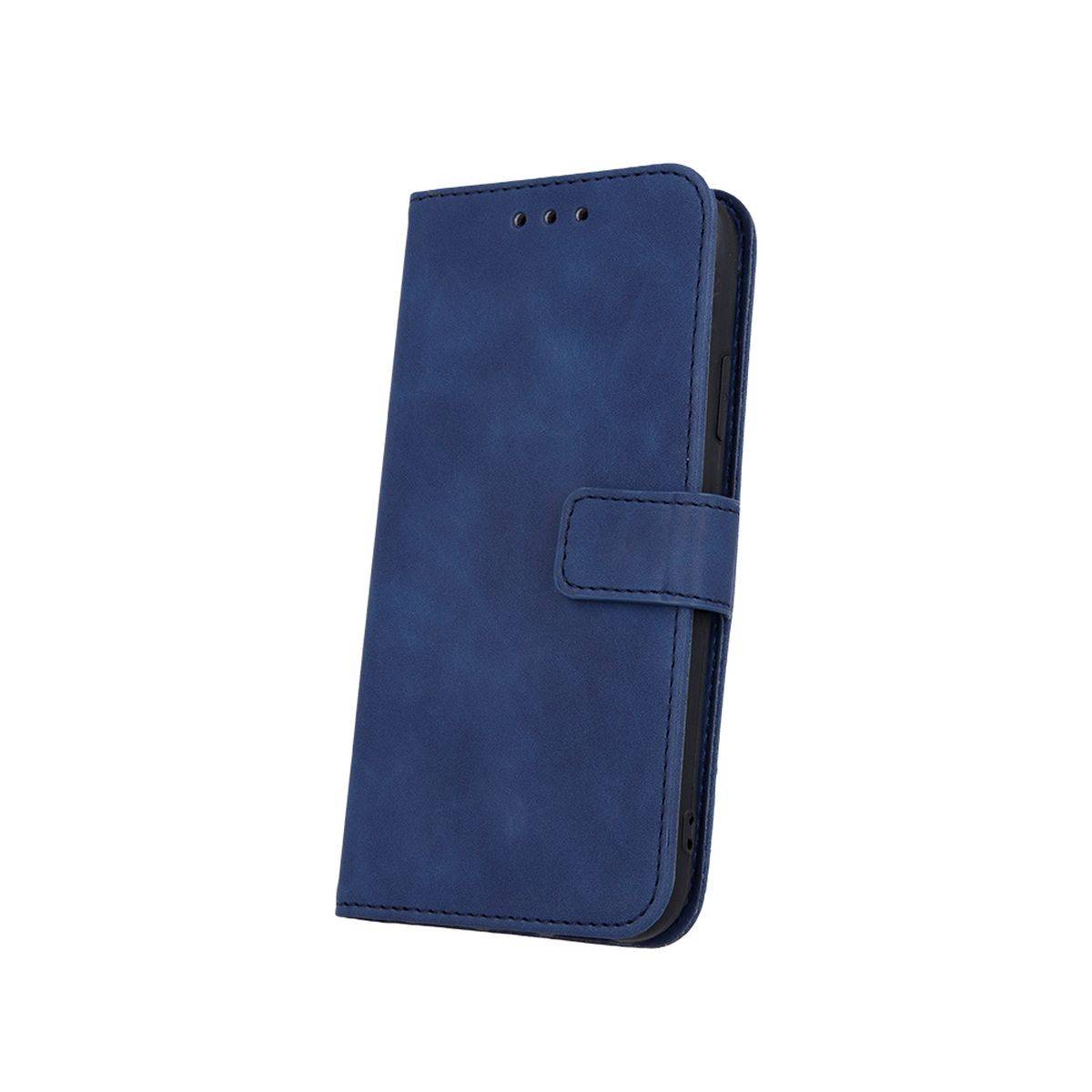 Smart Velvet Case Tasche Hülle kompatibel mit iPhone 12 Pro Cover Magnet Buch-Tasche Blau